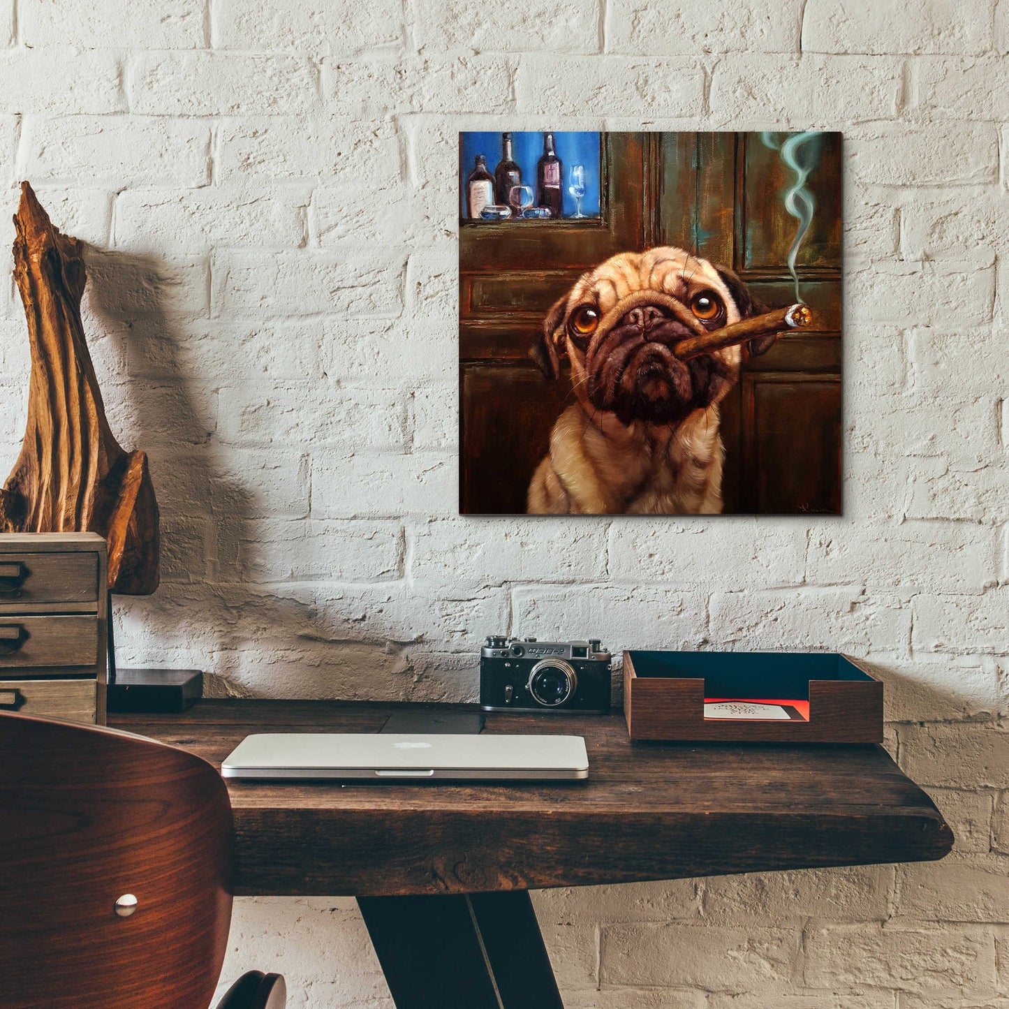 Epic Art 'Uptown Pug' by Lucia Heffernan, Acrylic Glass Wall Art,12x12