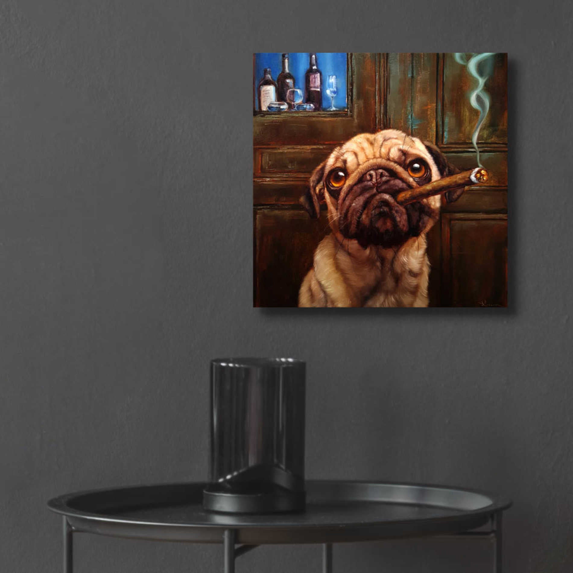 Epic Art 'Uptown Pug' by Lucia Heffernan, Acrylic Glass Wall Art,12x12