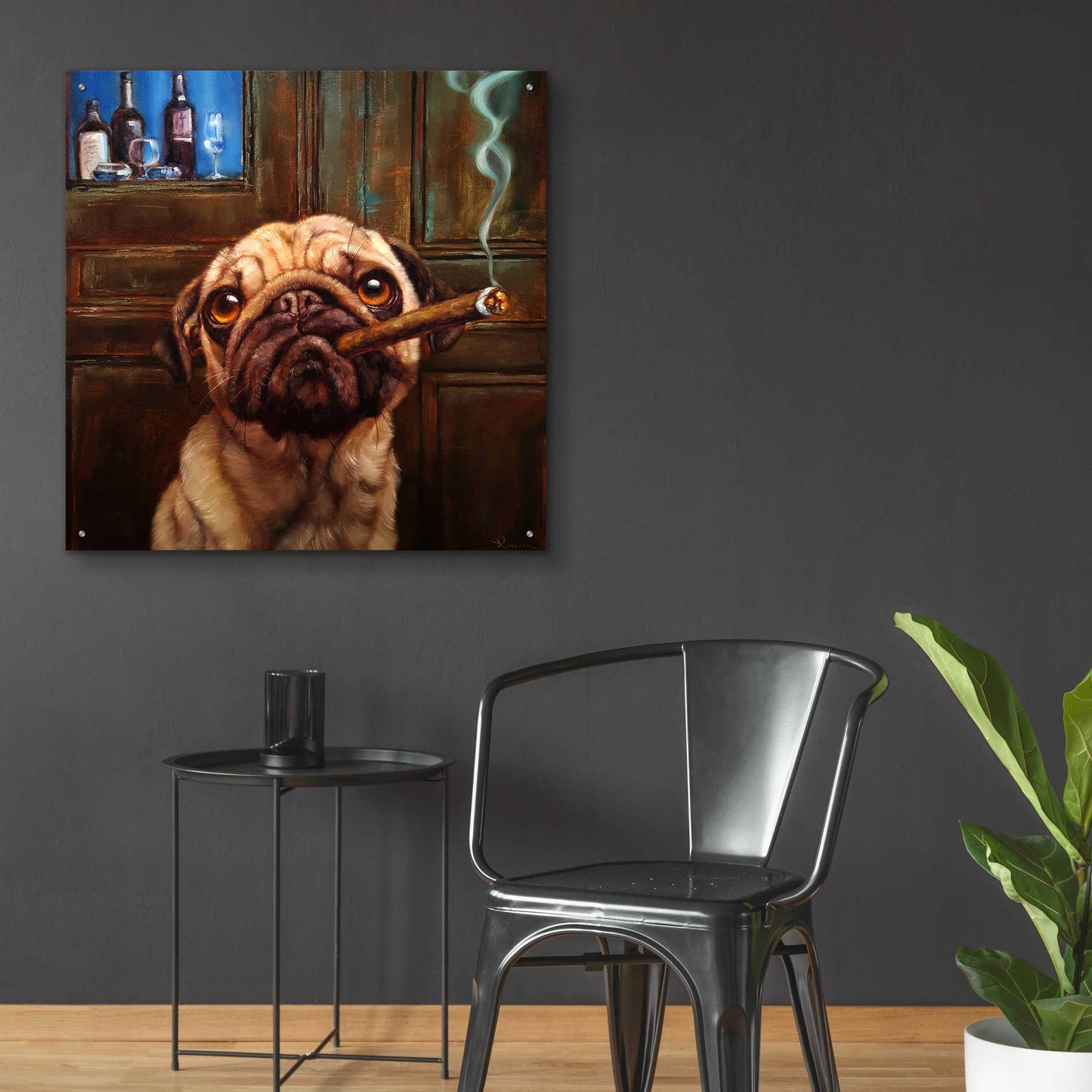 Epic Art 'Uptown Pug' by Lucia Heffernan, Acrylic Glass Wall Art,36x36