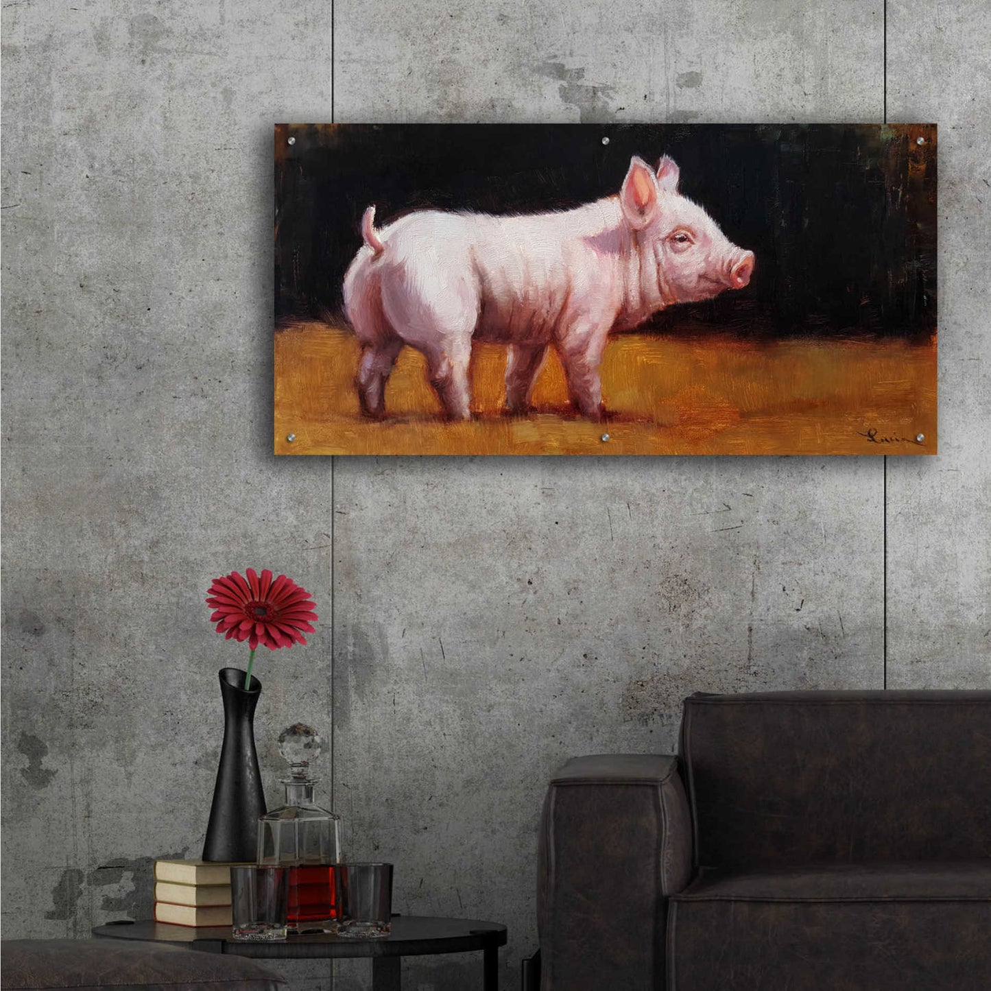 Epic Art 'Wilbur' by Lucia Heffernan, Acrylic Glass Wall Art,48x24