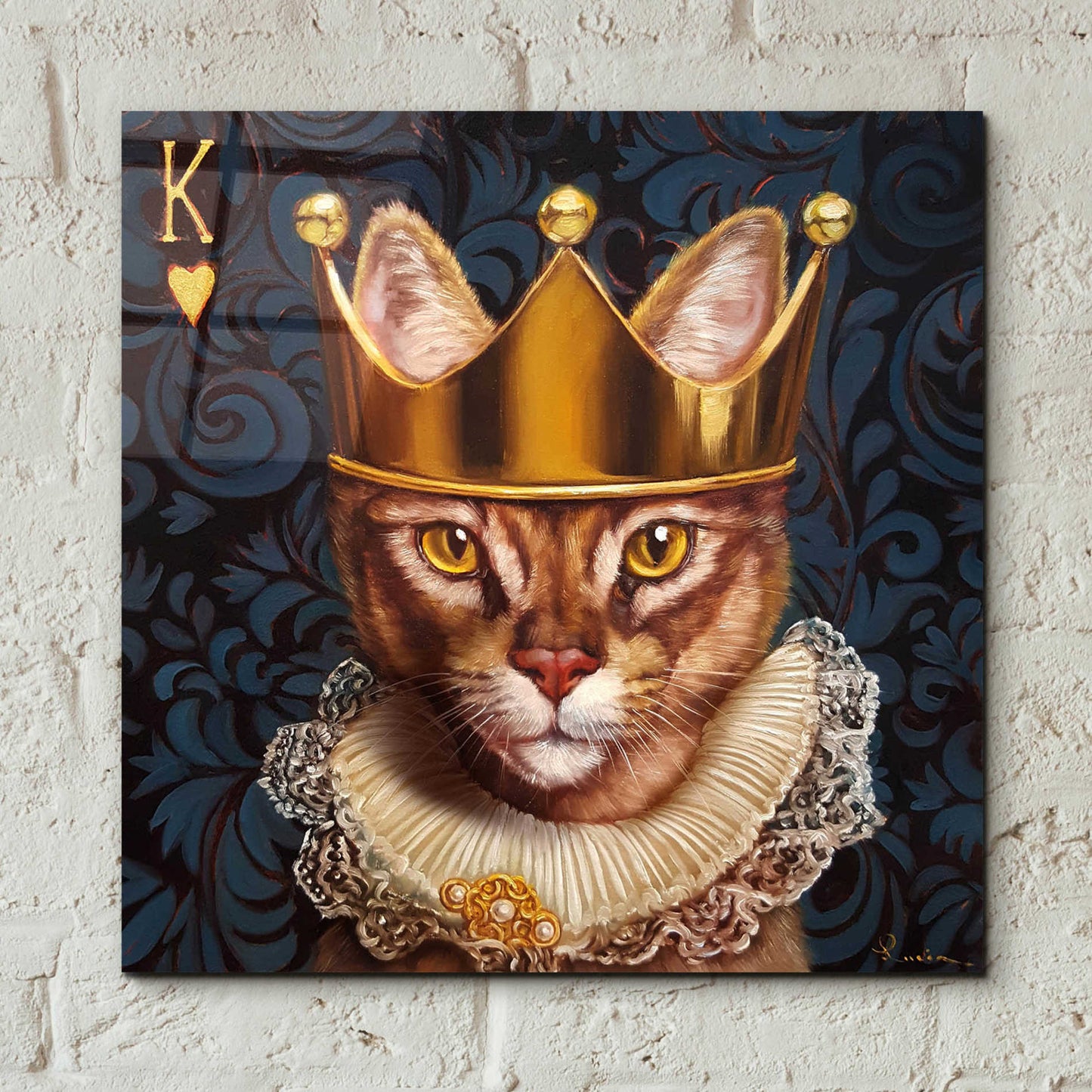 Epic Art 'King of Hearts' by Lucia Heffernan, Acrylic Glass Wall Art,12x12