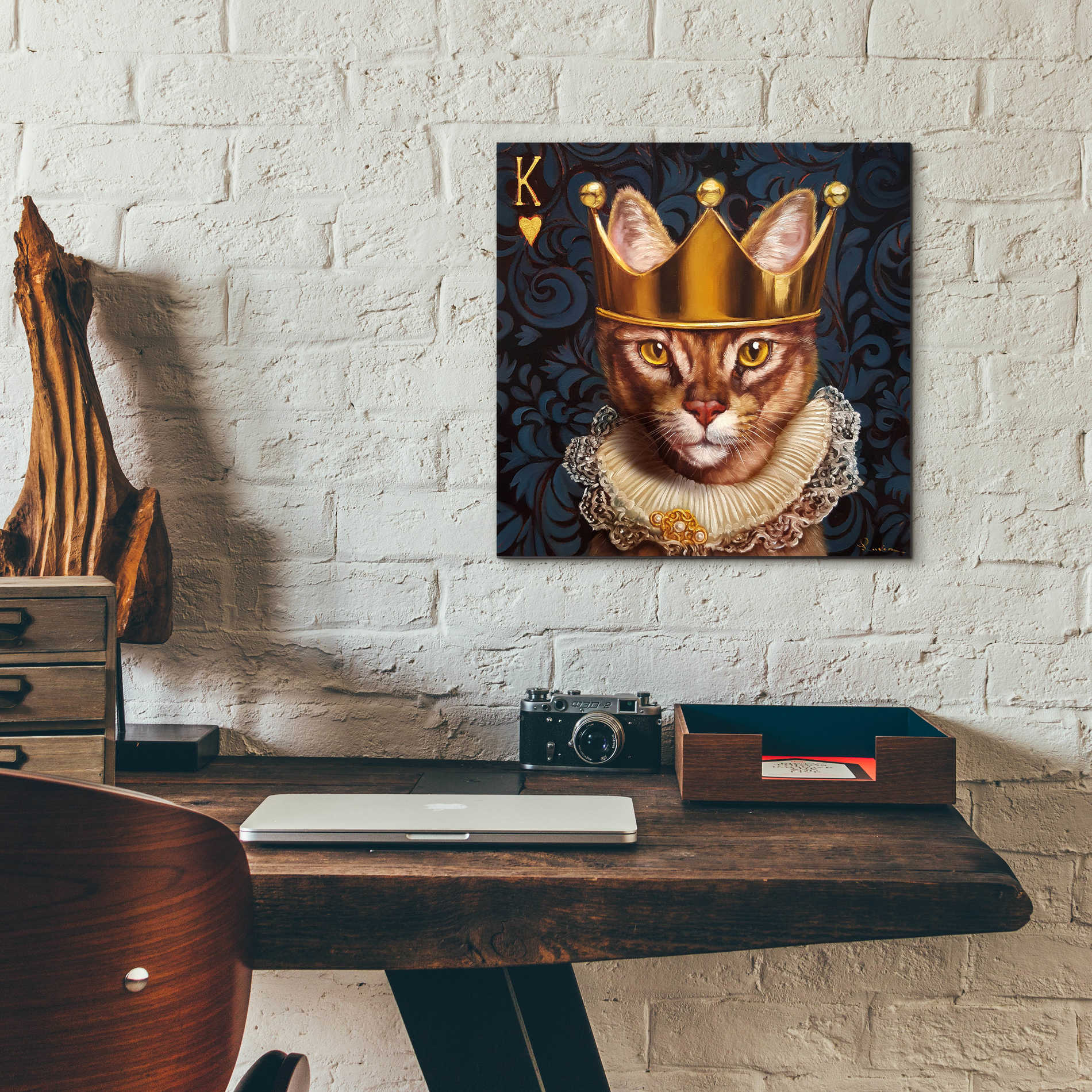 Epic Art 'King of Hearts' by Lucia Heffernan, Acrylic Glass Wall Art,12x12