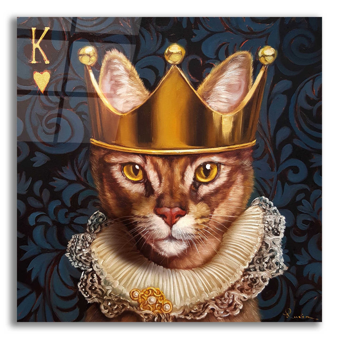 Epic Art 'King of Hearts' by Lucia Heffernan, Acrylic Glass Wall Art,12x12