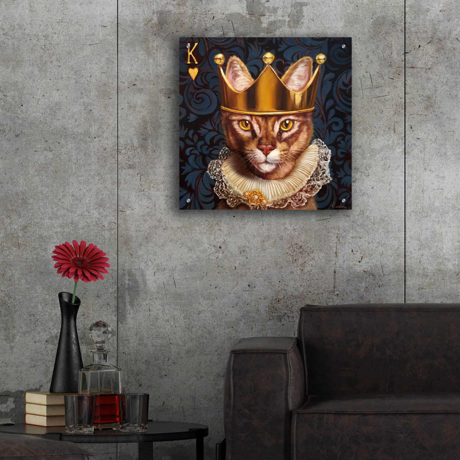 Epic Art 'King of Hearts' by Lucia Heffernan, Acrylic Glass Wall Art,24x24