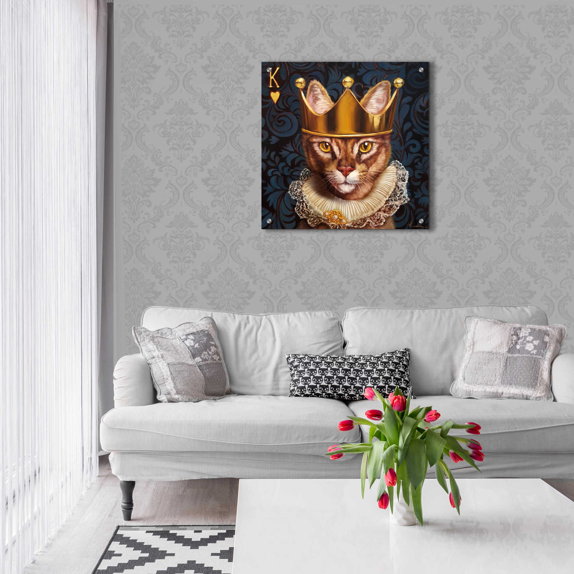 Epic Art 'King of Hearts' by Lucia Heffernan, Acrylic Glass Wall Art,24x24