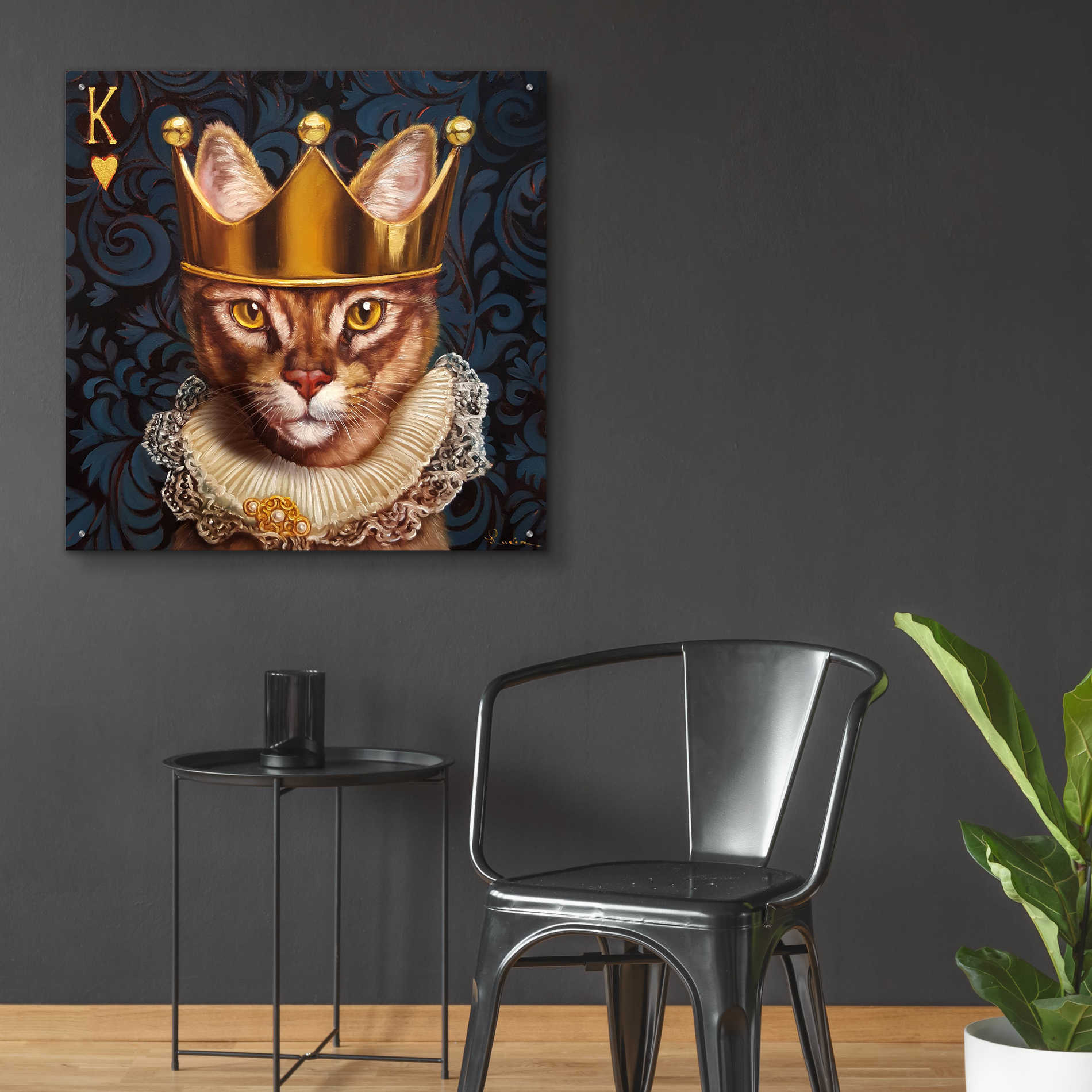 Epic Art 'King of Hearts' by Lucia Heffernan, Acrylic Glass Wall Art,36x36