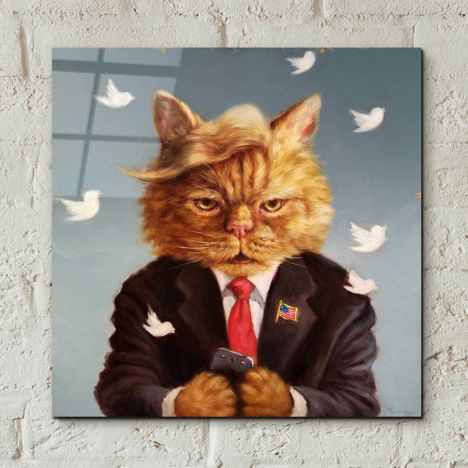 Epic Art 'Catty Remarks' by Lucia Heffernan, Acrylic Glass Wall Art,12x12