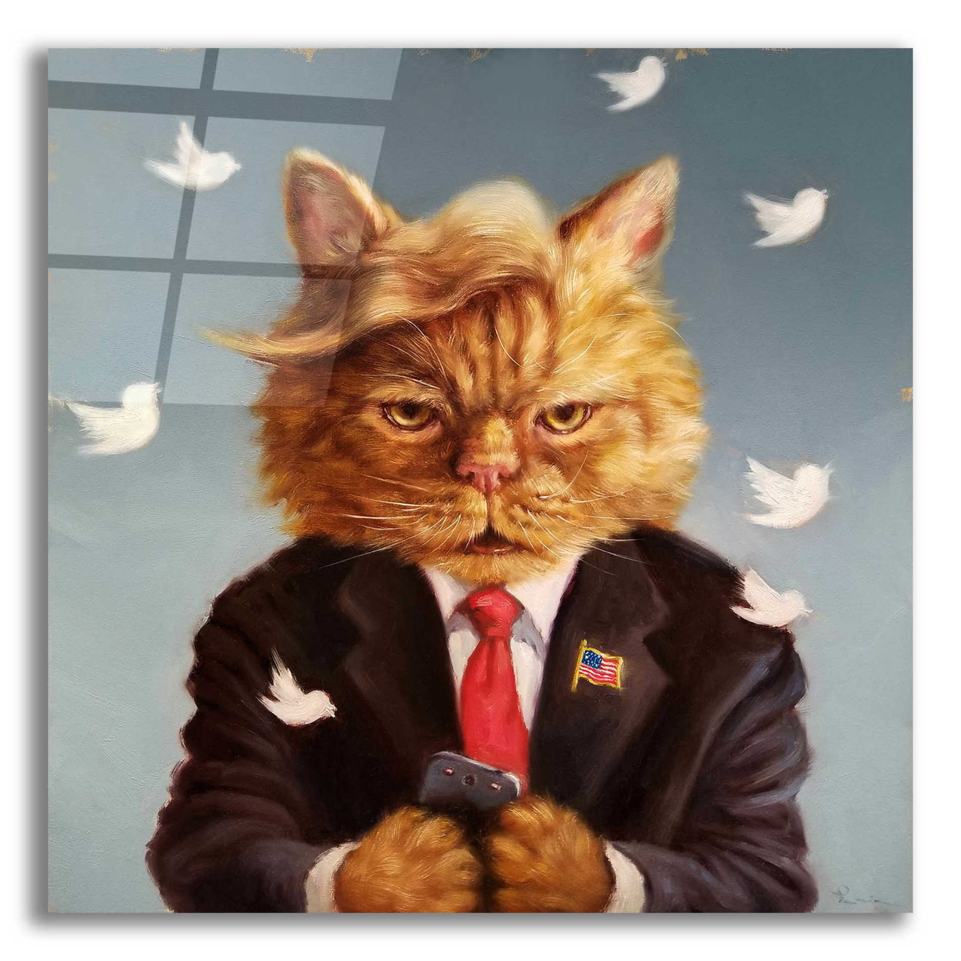 Epic Art 'Catty Remarks' by Lucia Heffernan, Acrylic Glass Wall Art,12x12