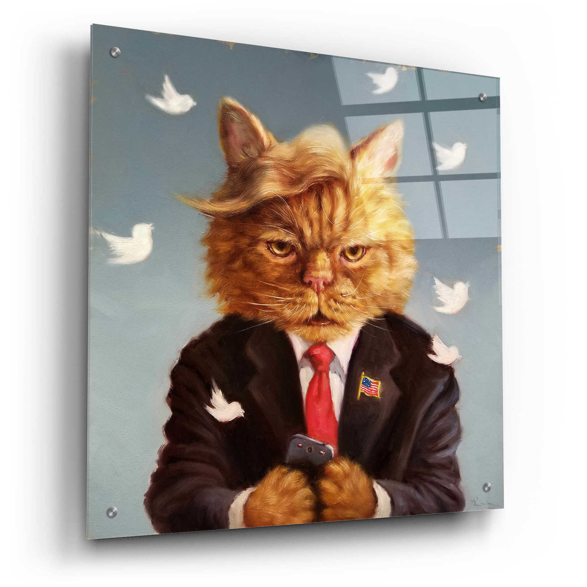 Epic Art 'Catty Remarks' by Lucia Heffernan, Acrylic Glass Wall Art,24x24