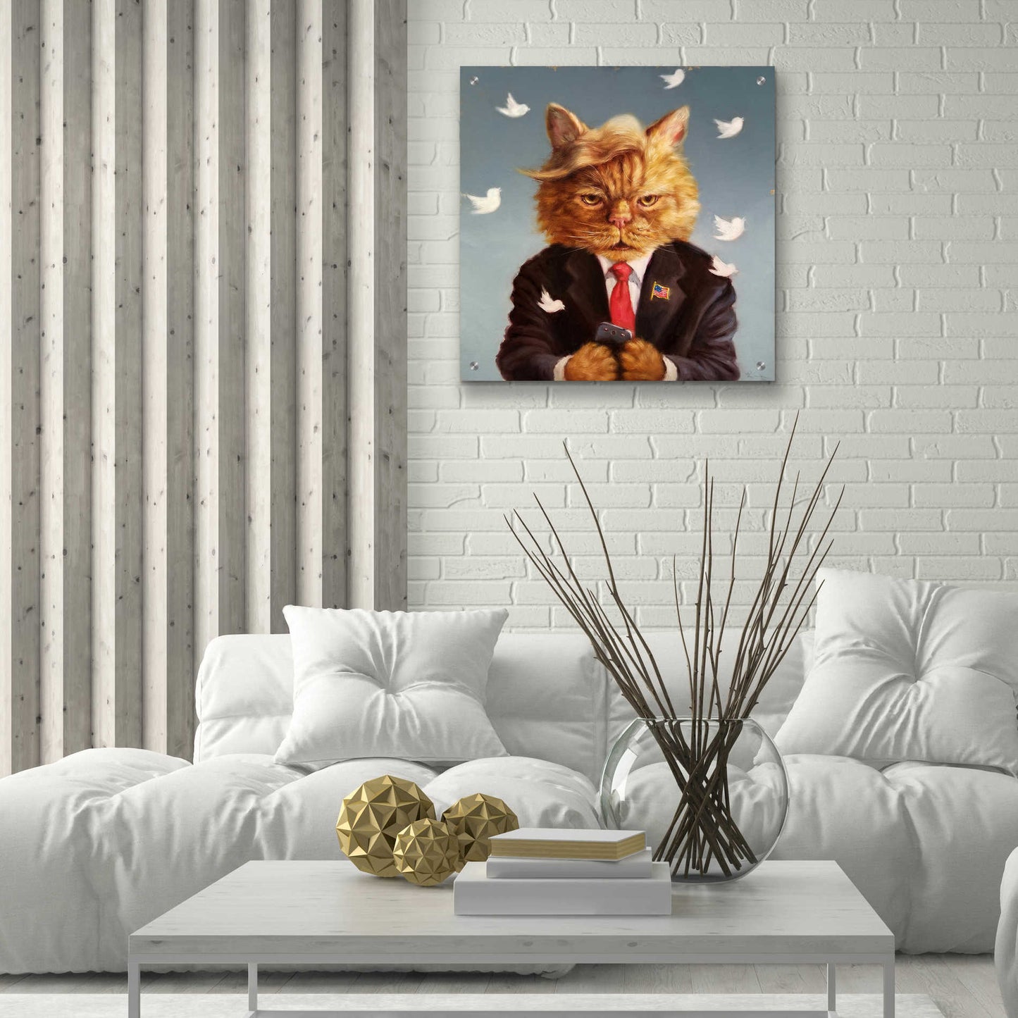 Epic Art 'Catty Remarks' by Lucia Heffernan, Acrylic Glass Wall Art,24x24