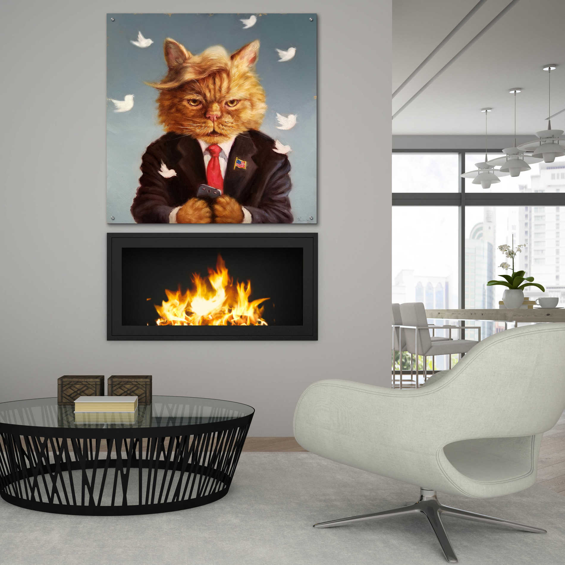 Epic Art 'Catty Remarks' by Lucia Heffernan, Acrylic Glass Wall Art,36x36