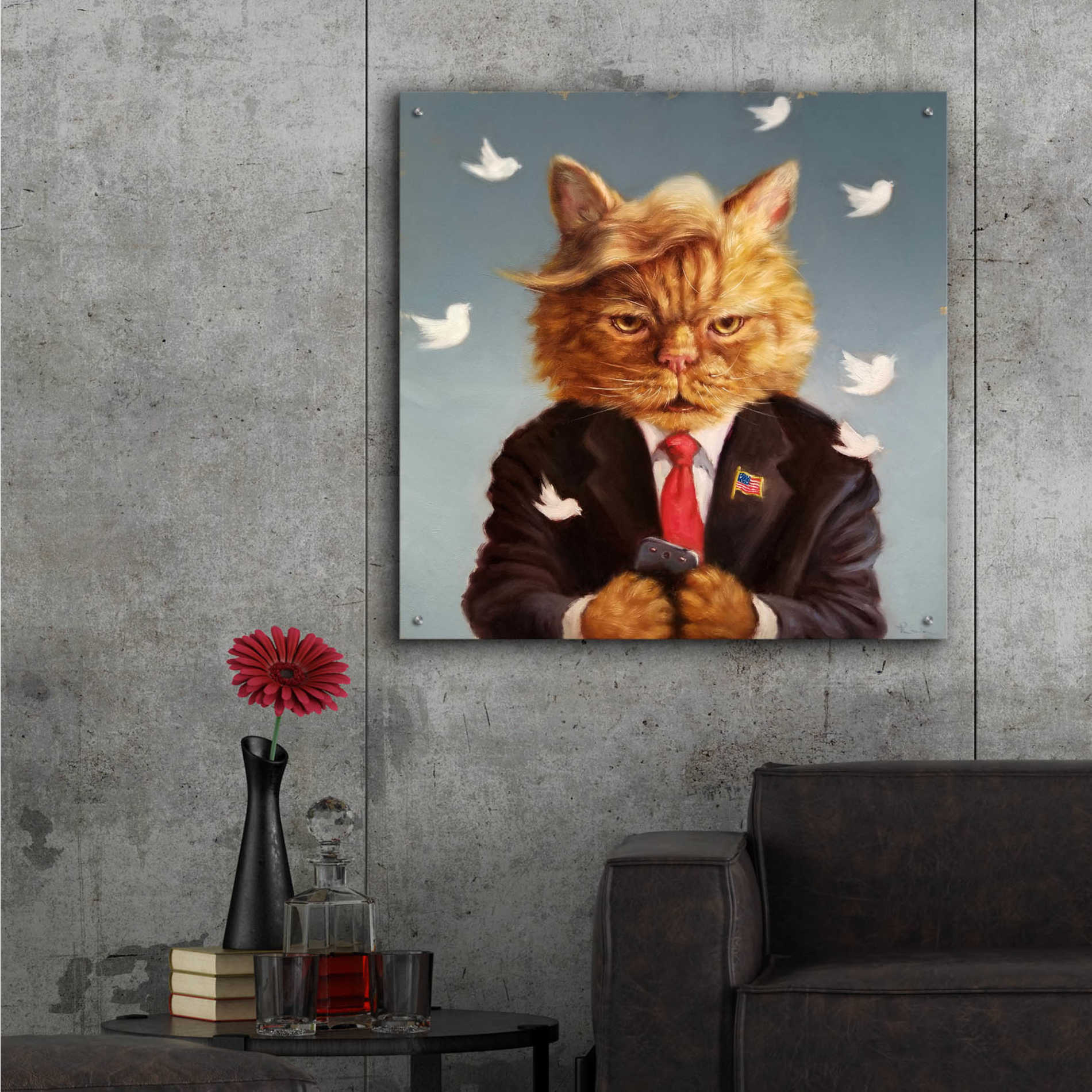 Epic Art 'Catty Remarks' by Lucia Heffernan, Acrylic Glass Wall Art,36x36