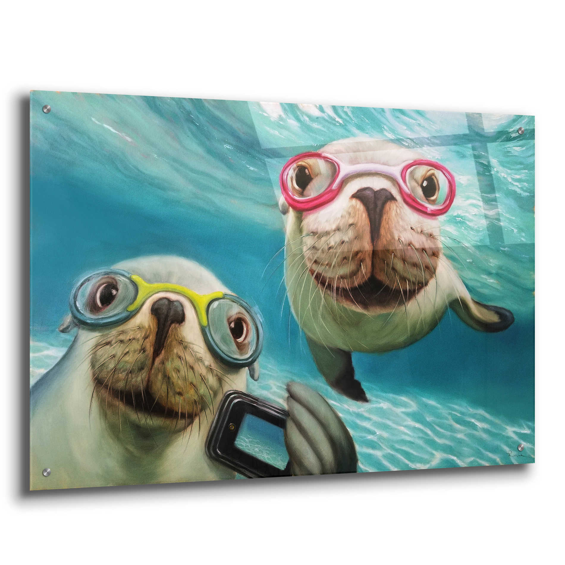 Epic Art 'Underwater Selfie' by Lucia Heffernan, Acrylic Glass Wall Art,36x24