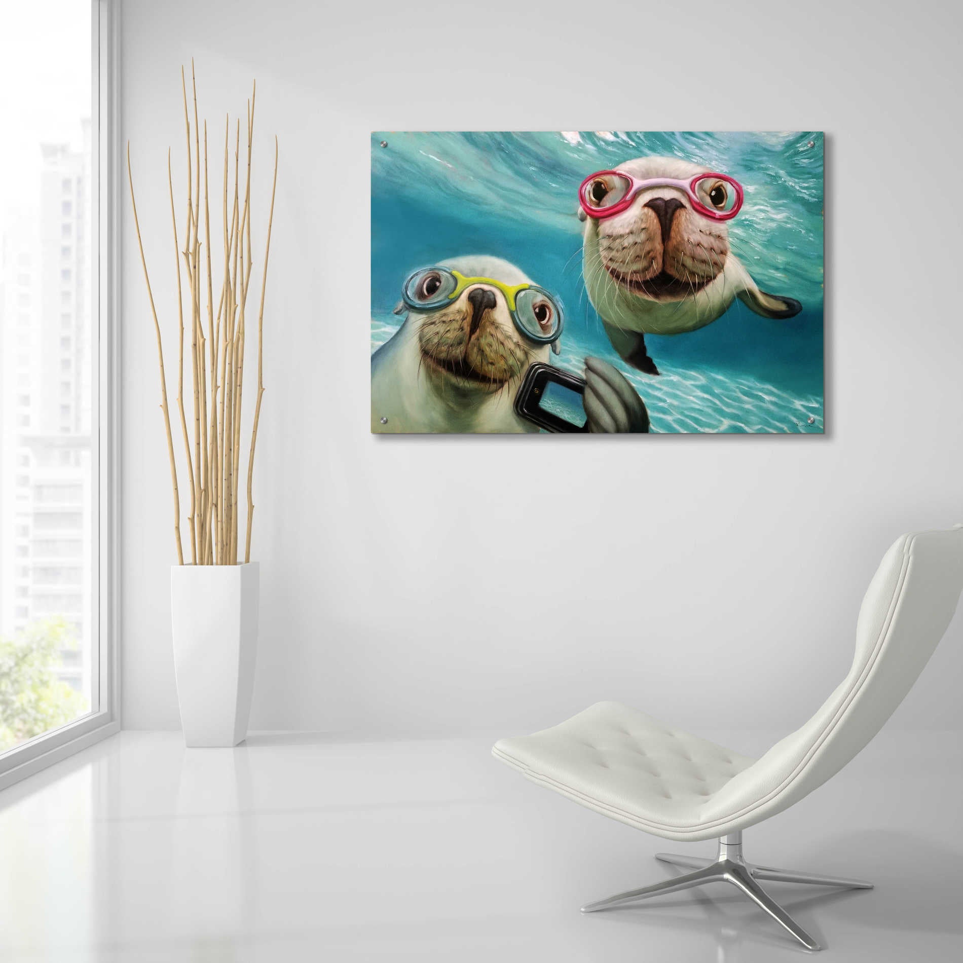 Epic Art 'Underwater Selfie' by Lucia Heffernan, Acrylic Glass Wall Art,36x24