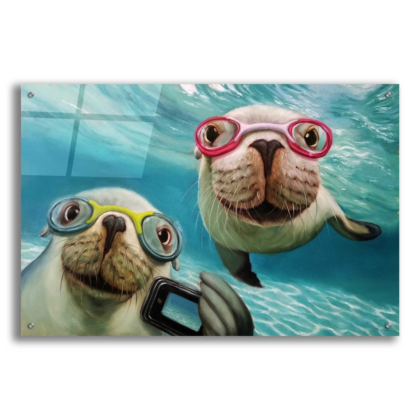 Epic Art 'Underwater Selfie' by Lucia Heffernan, Acrylic Glass Wall Art,36x24