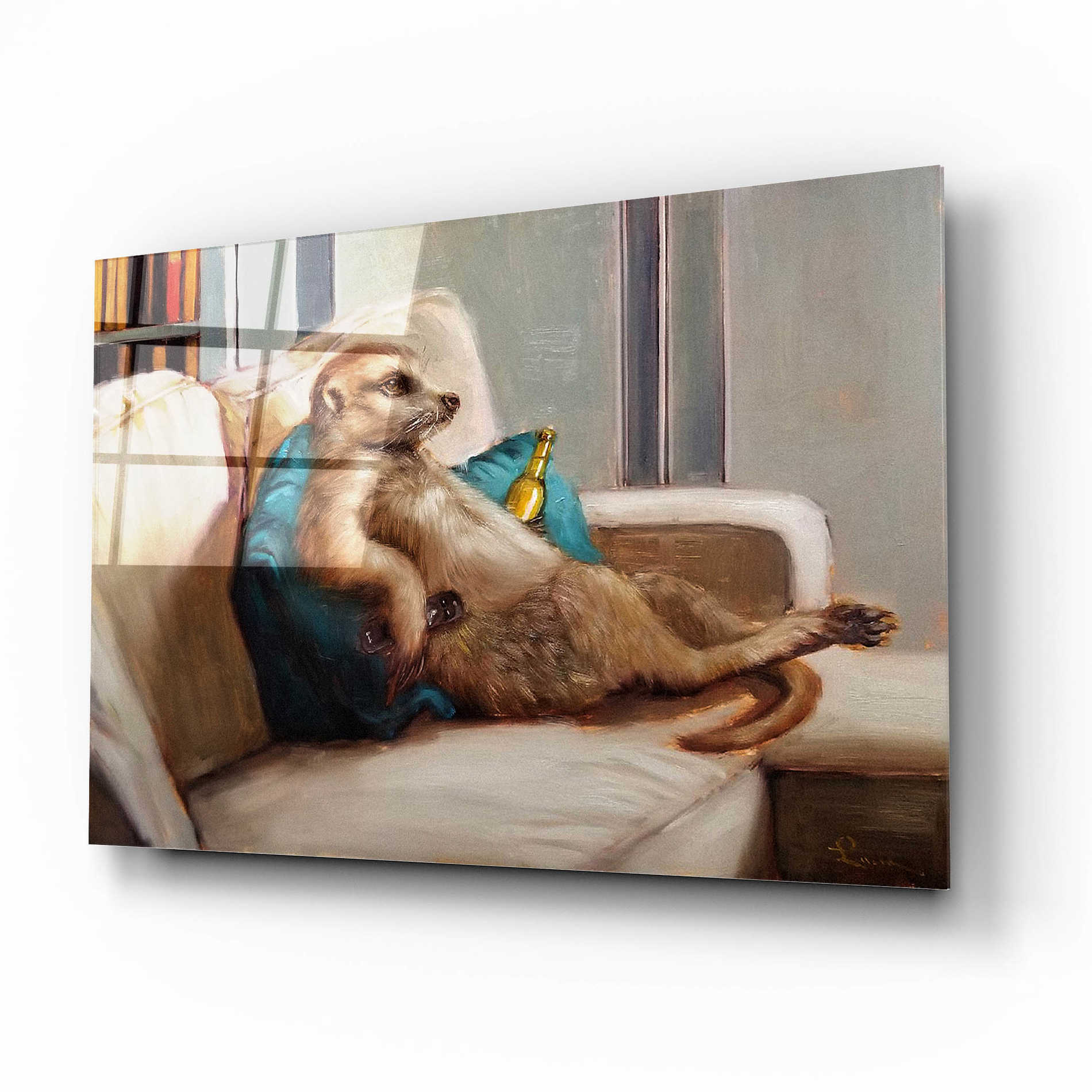 Epic Art 'Couch Potato' by Lucia Heffernan, Acrylic Glass Wall Art,16x12