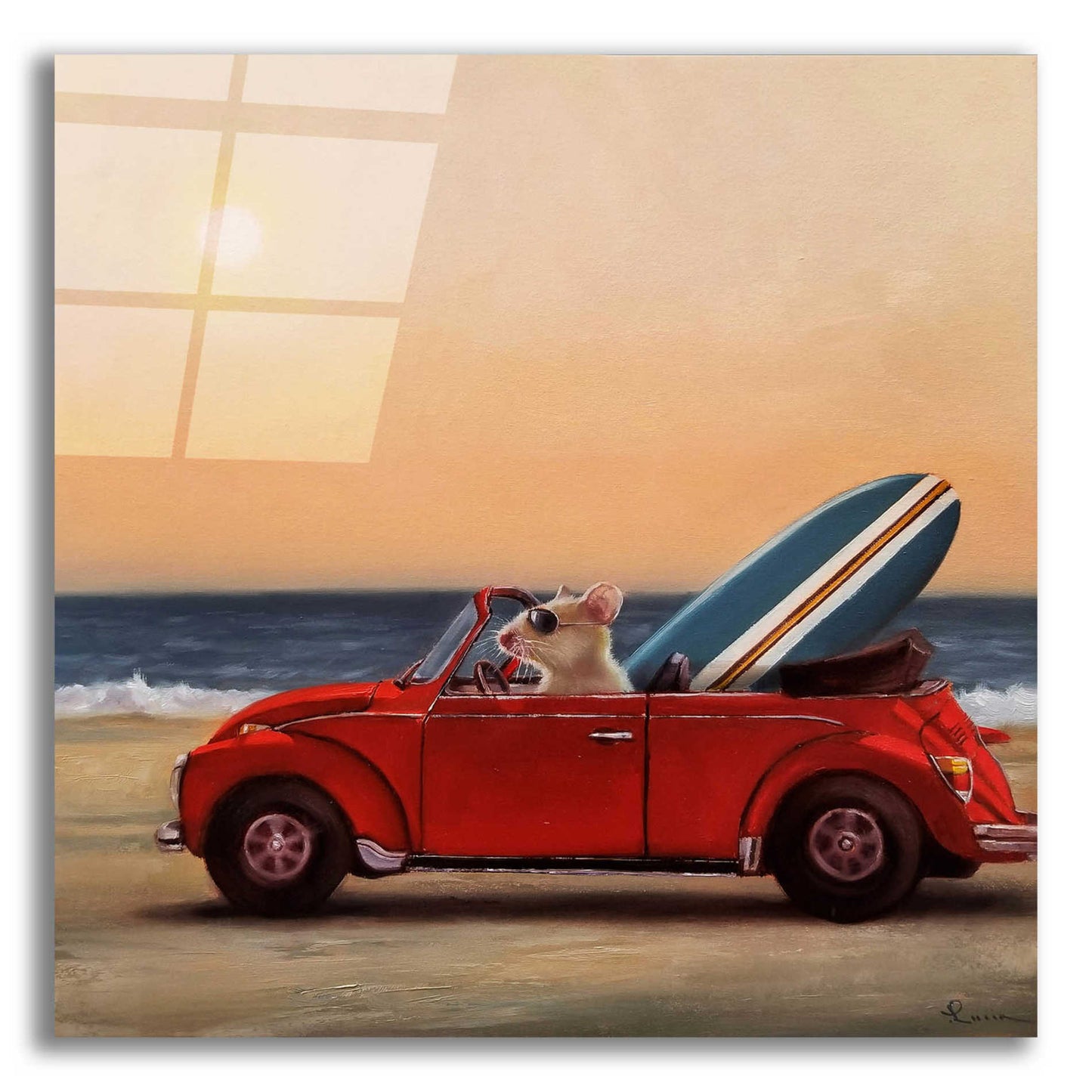 Epic Art 'Beach Bound' by Lucia Heffernan, Acrylic Glass Wall Art,12x12