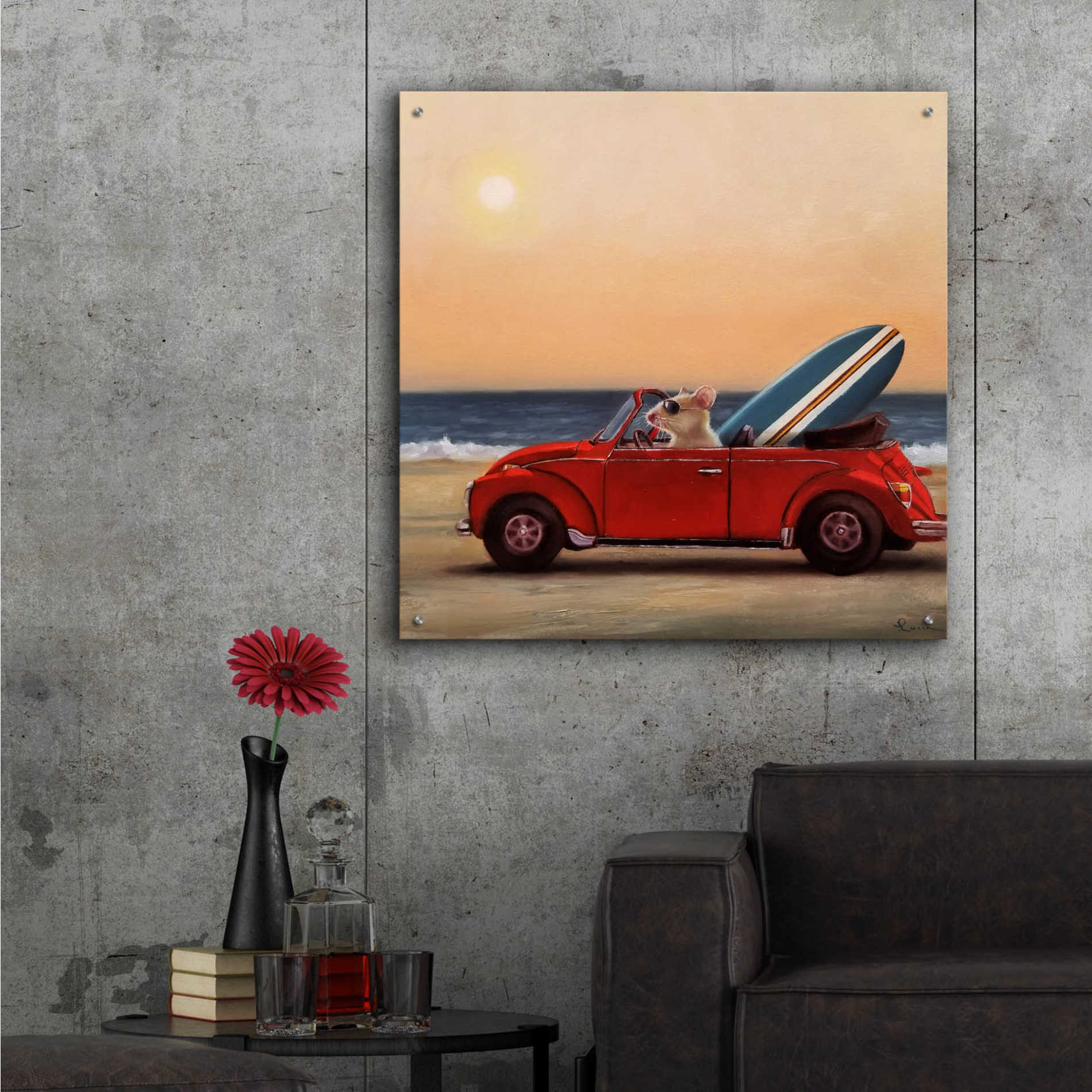 Epic Art 'Beach Bound' by Lucia Heffernan, Acrylic Glass Wall Art,36x36