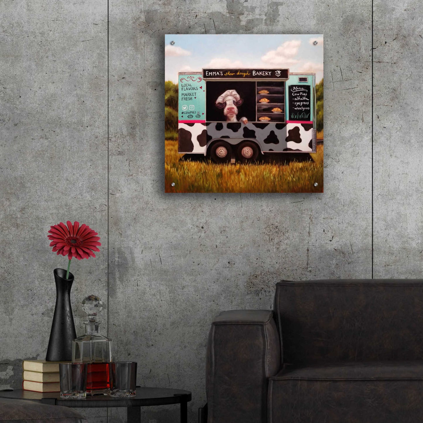 Epic Art 'Cowpies' by Lucia Heffernan, Acrylic Glass Wall Art,24x24