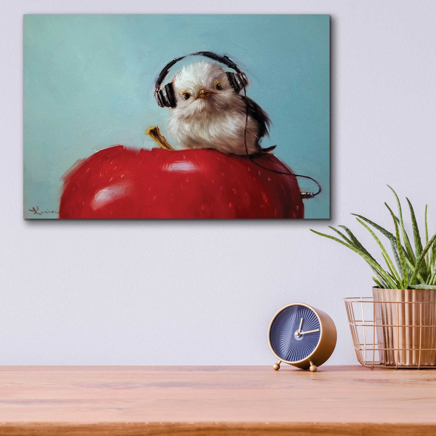 Epic Art 'Apple Music' by Lucia Heffernan, Acrylic Glass Wall Art,16x12