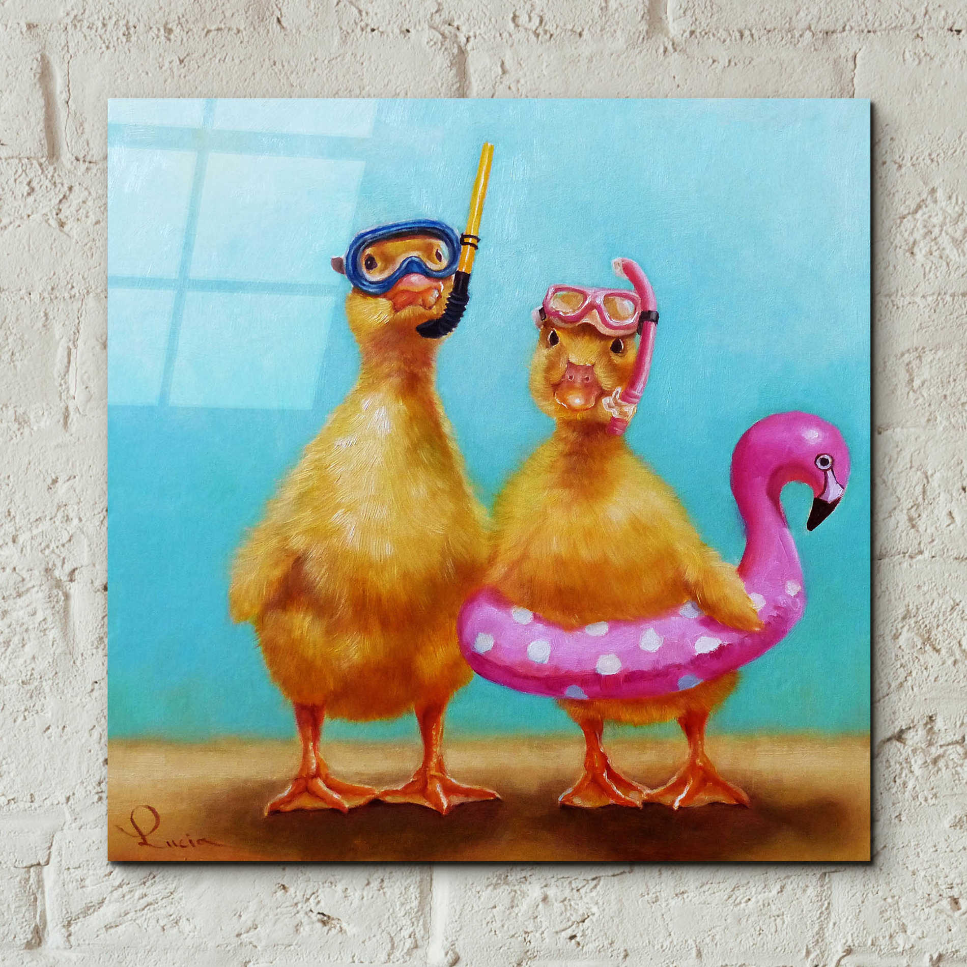 Epic Art 'Pool Party' by Lucia Heffernan, Acrylic Glass Wall Art,12x12