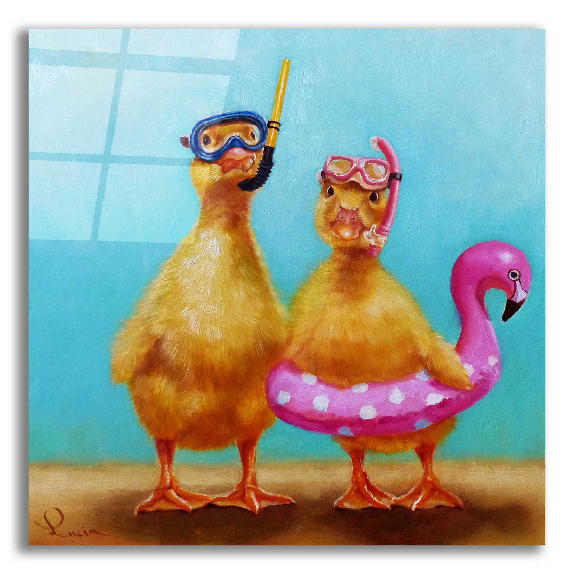 Epic Art 'Pool Party' by Lucia Heffernan, Acrylic Glass Wall Art,12x12