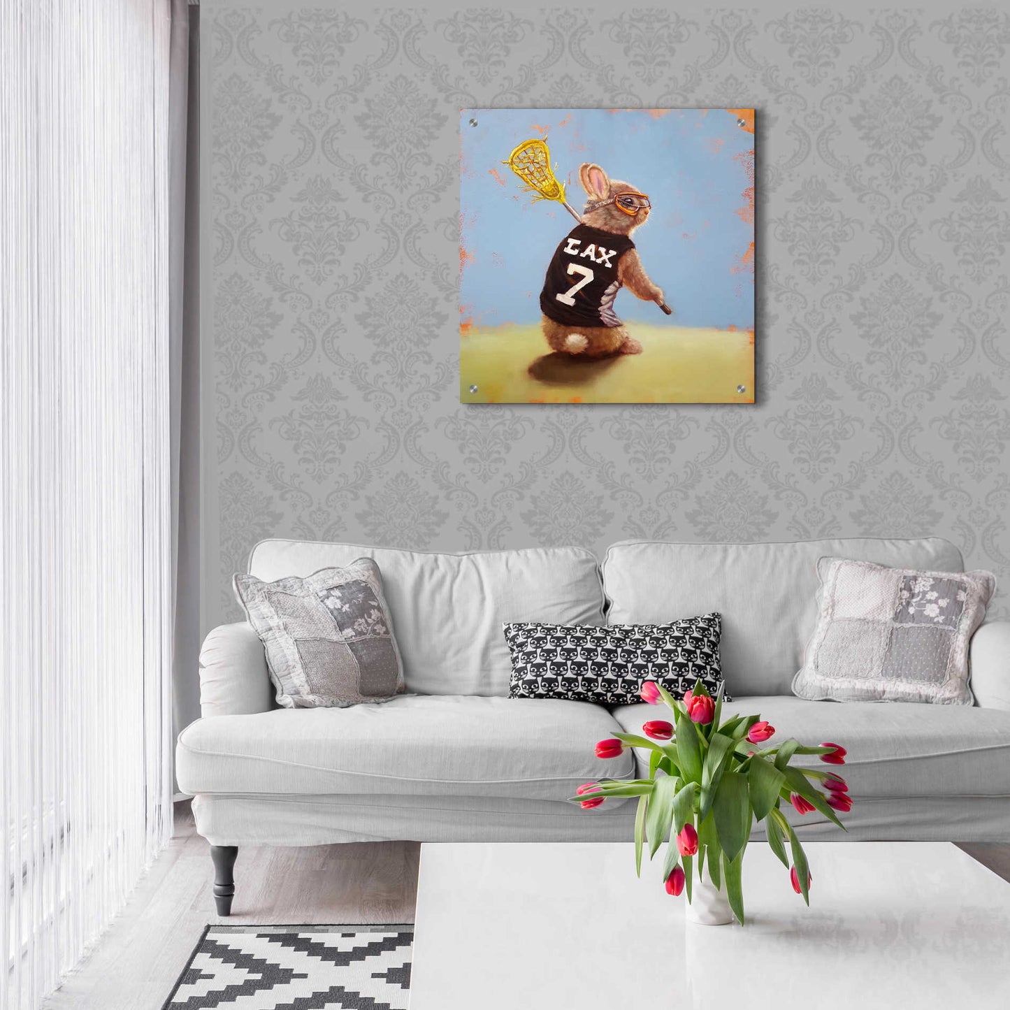 Epic Art 'Lax Bunny' by Lucia Heffernan, Acrylic Glass Wall Art,24x24