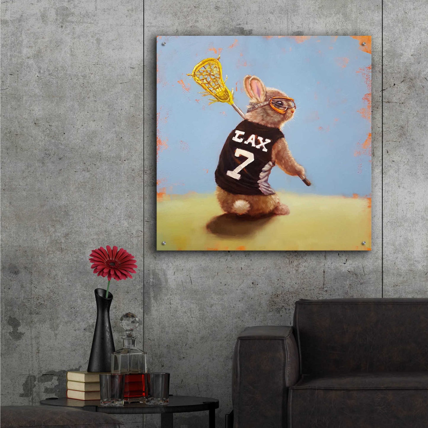 Epic Art 'Lax Bunny' by Lucia Heffernan, Acrylic Glass Wall Art,36x36