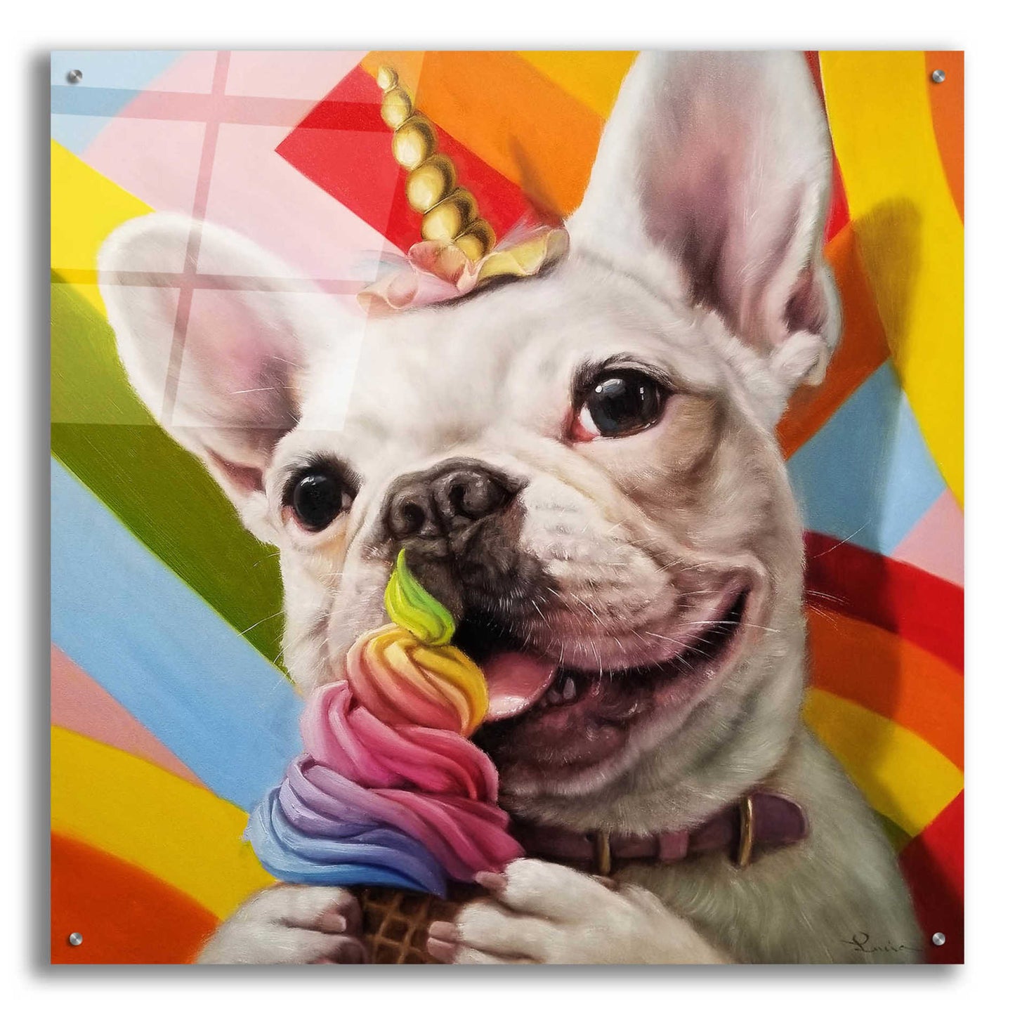 Epic Art 'Rainbow Party' by Lucia Heffernan, Acrylic Glass Wall Art,36x36