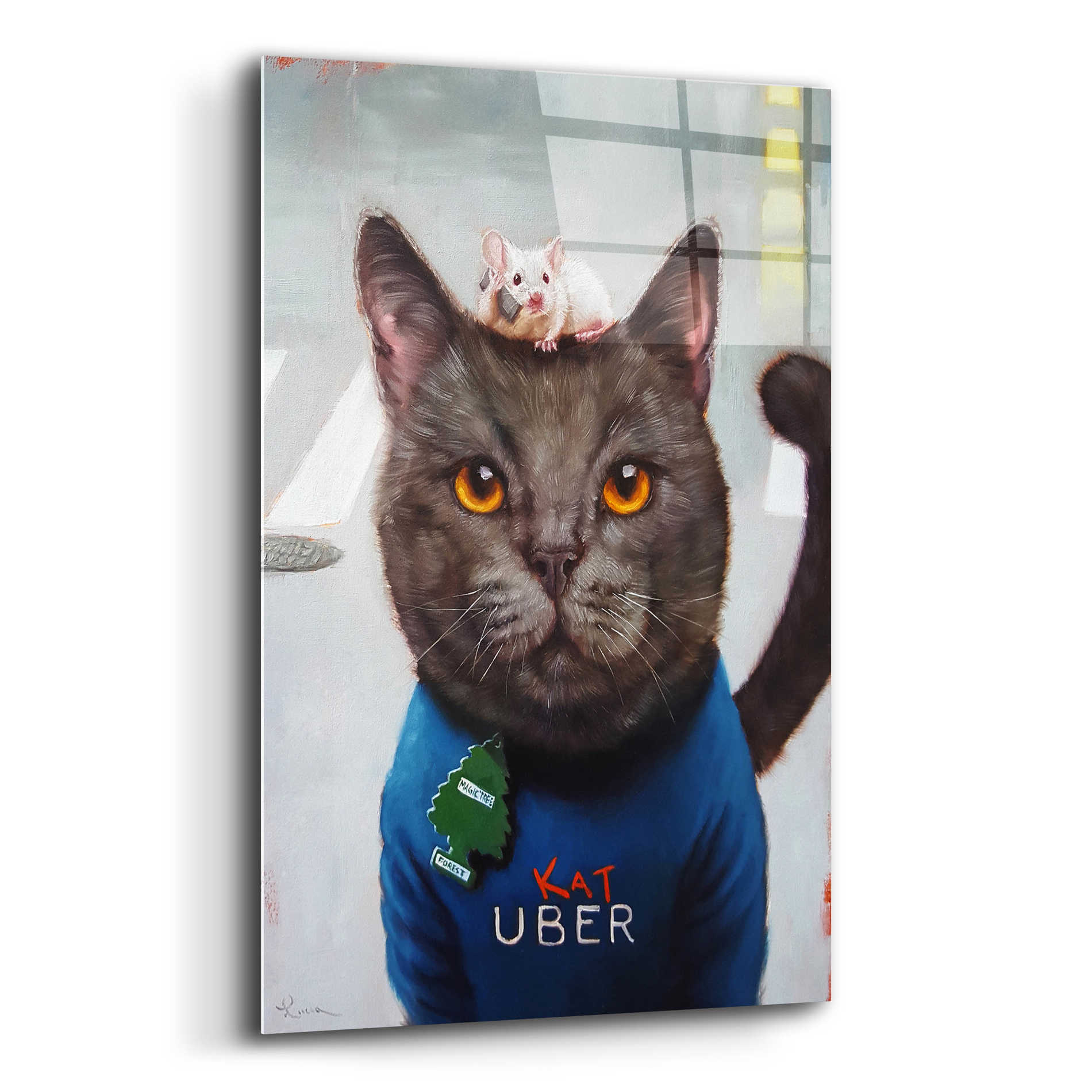 Epic Art 'Cat Uber' by Lucia Heffernan, Acrylic Glass Wall Art,12x16