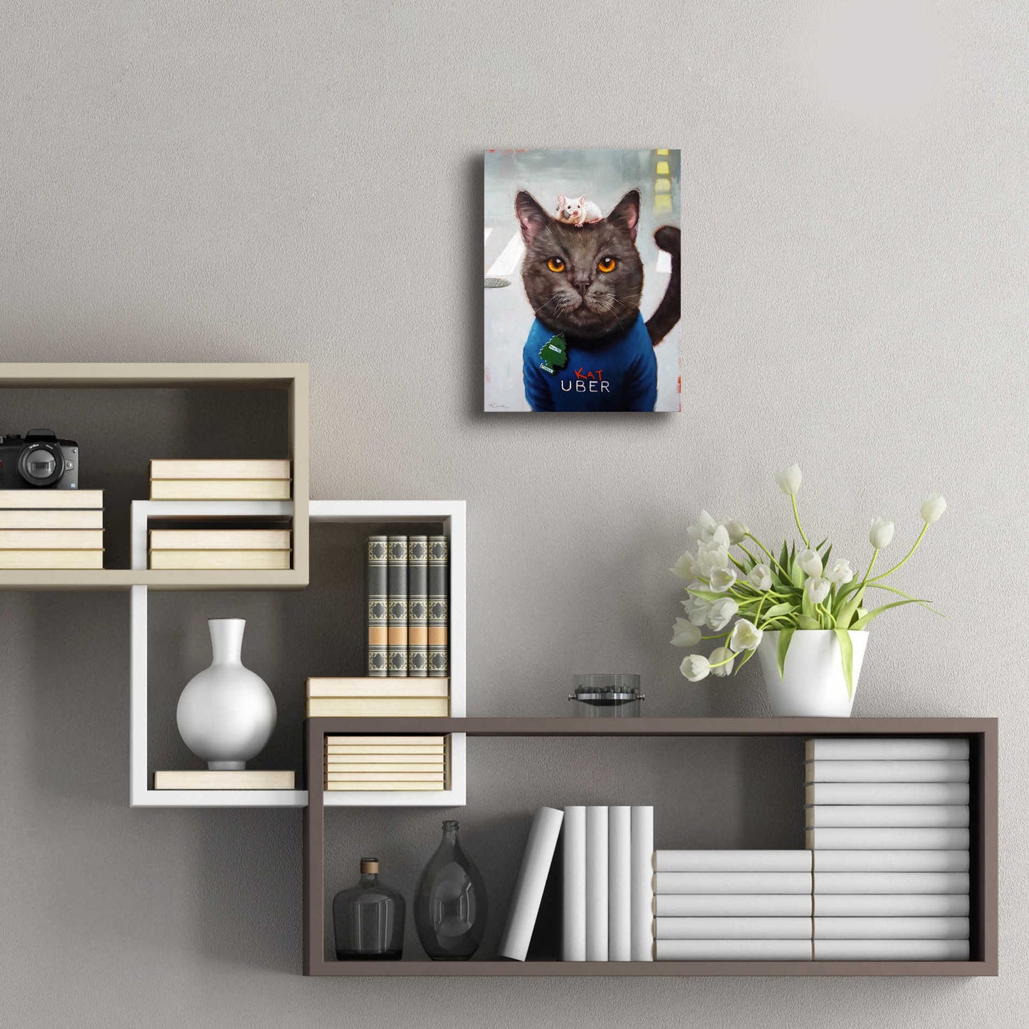 Epic Art 'Cat Uber' by Lucia Heffernan, Acrylic Glass Wall Art,12x16