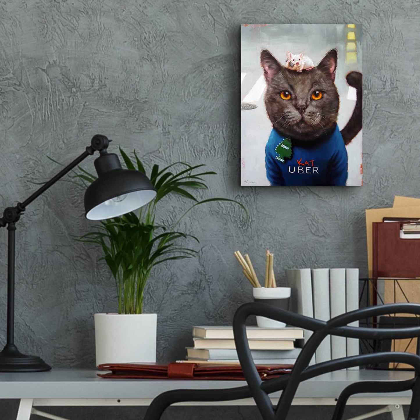 Epic Art 'Cat Uber' by Lucia Heffernan, Acrylic Glass Wall Art,12x16