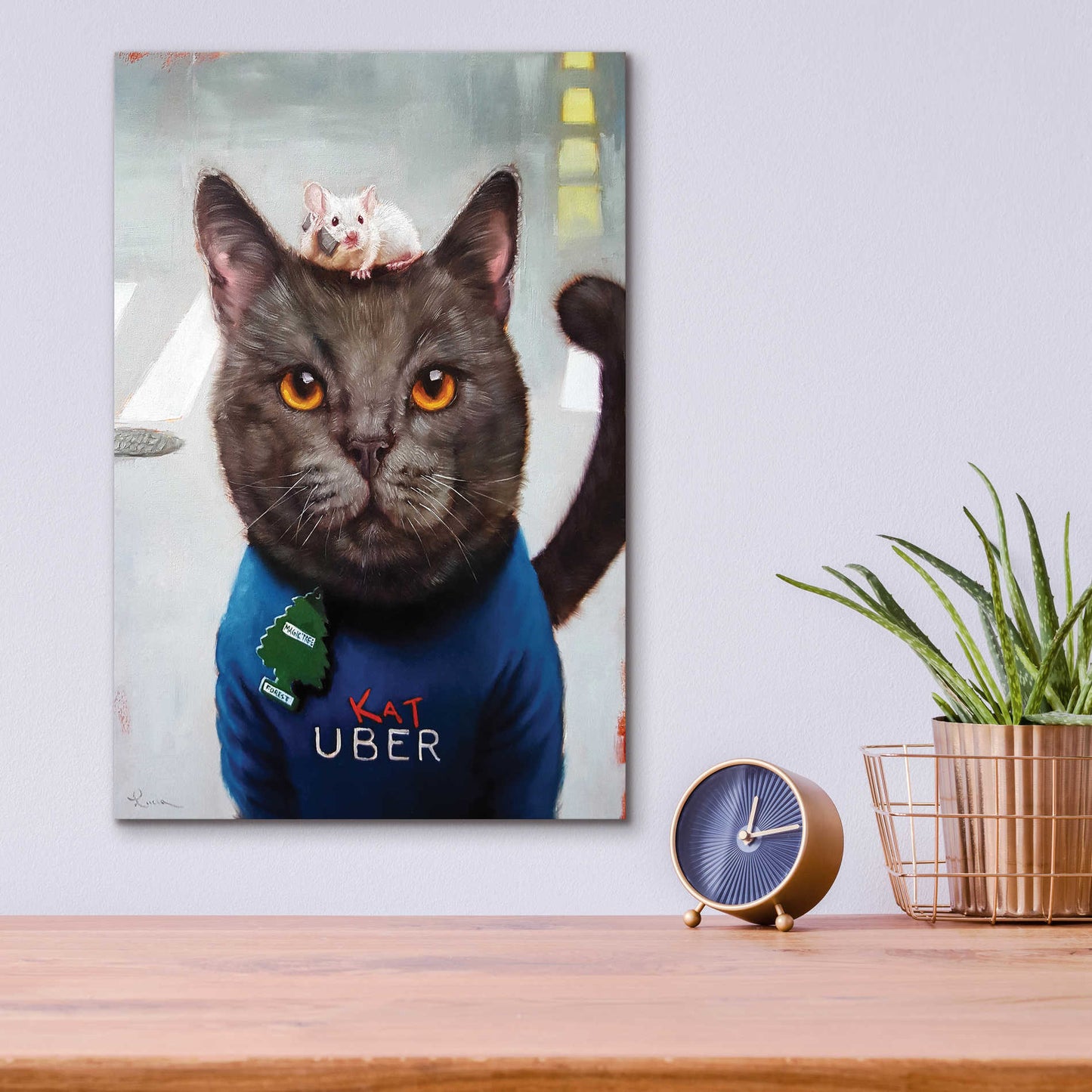 Epic Art 'Cat Uber' by Lucia Heffernan, Acrylic Glass Wall Art,12x16