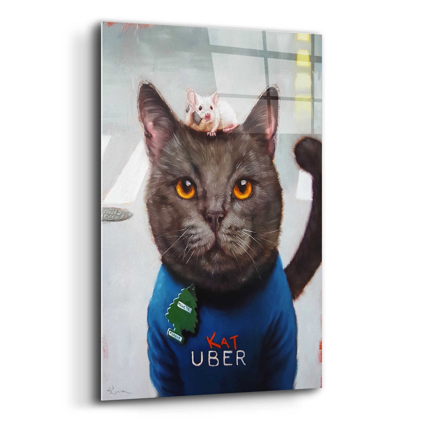 Epic Art 'Cat Uber' by Lucia Heffernan, Acrylic Glass Wall Art,16x24