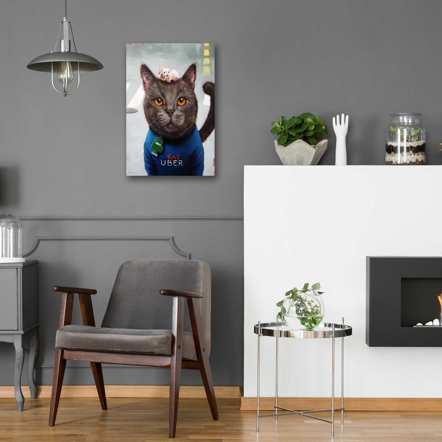 Epic Art 'Cat Uber' by Lucia Heffernan, Acrylic Glass Wall Art,16x24