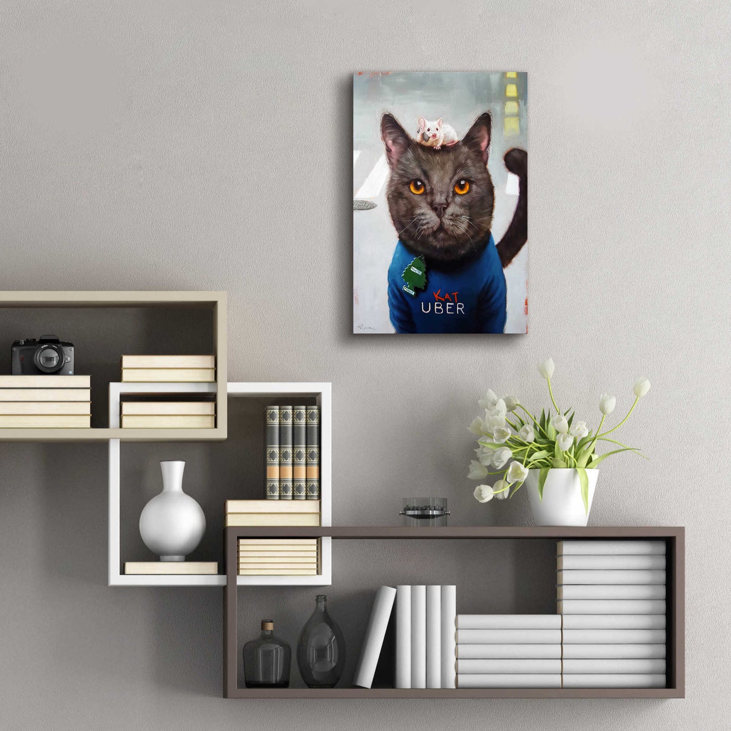 Epic Art 'Cat Uber' by Lucia Heffernan, Acrylic Glass Wall Art,16x24