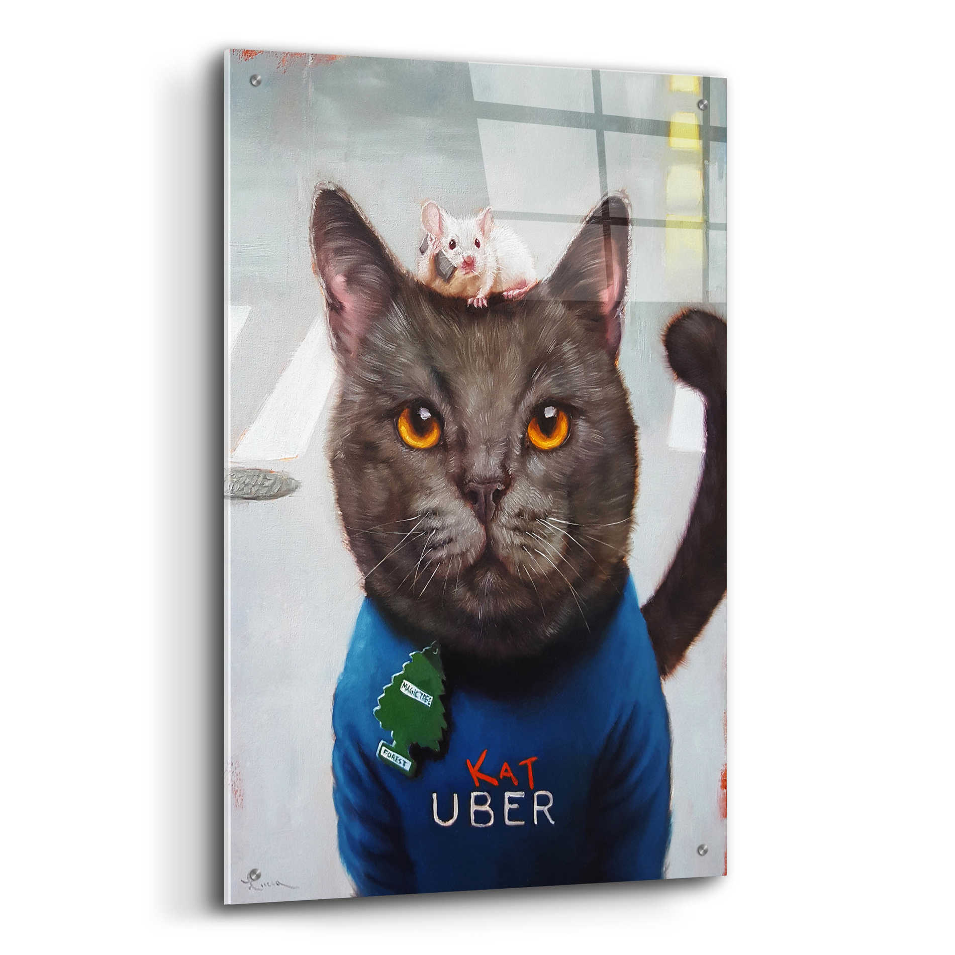 Epic Art 'Cat Uber' by Lucia Heffernan, Acrylic Glass Wall Art,24x36