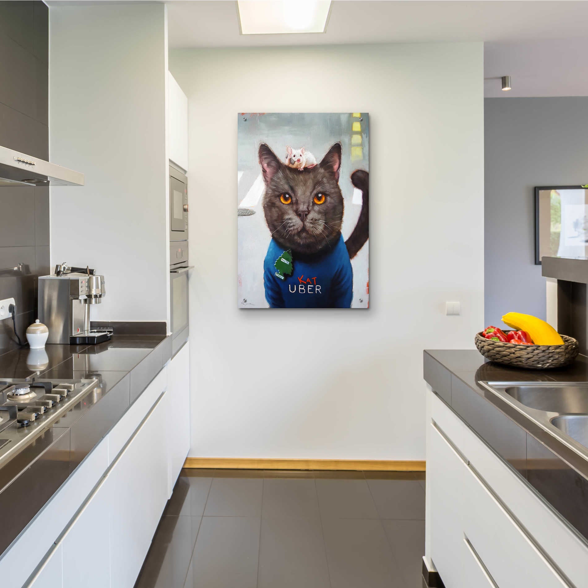 Epic Art 'Cat Uber' by Lucia Heffernan, Acrylic Glass Wall Art,24x36