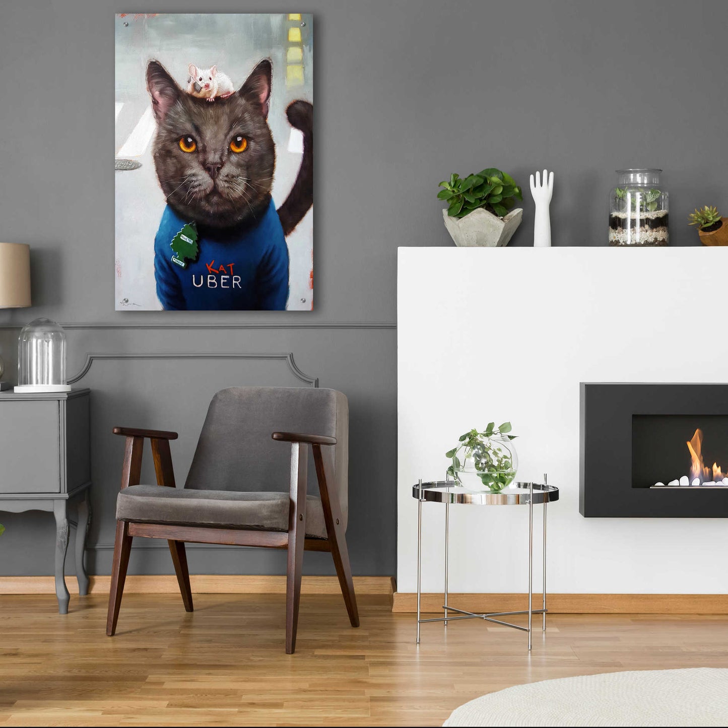 Epic Art 'Cat Uber' by Lucia Heffernan, Acrylic Glass Wall Art,24x36