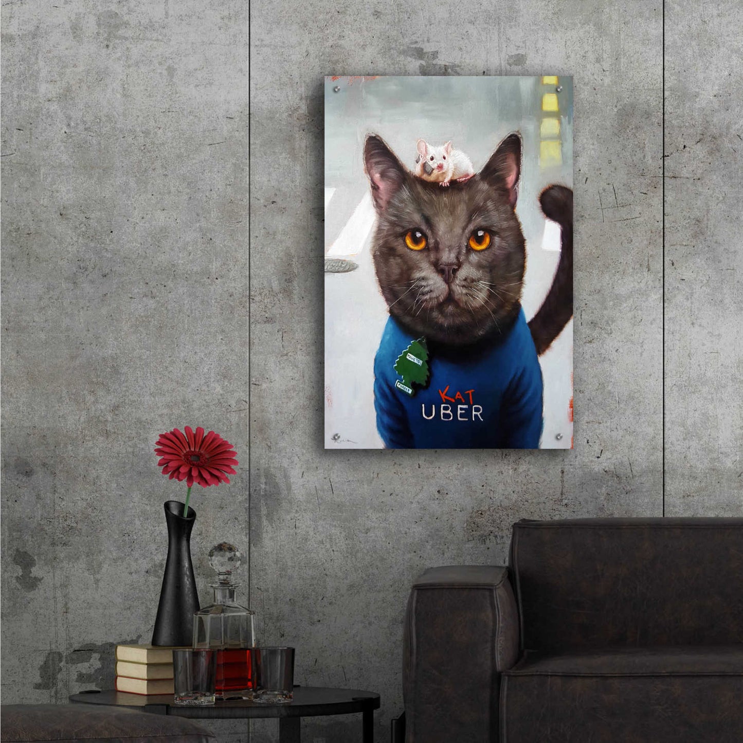 Epic Art 'Cat Uber' by Lucia Heffernan, Acrylic Glass Wall Art,24x36