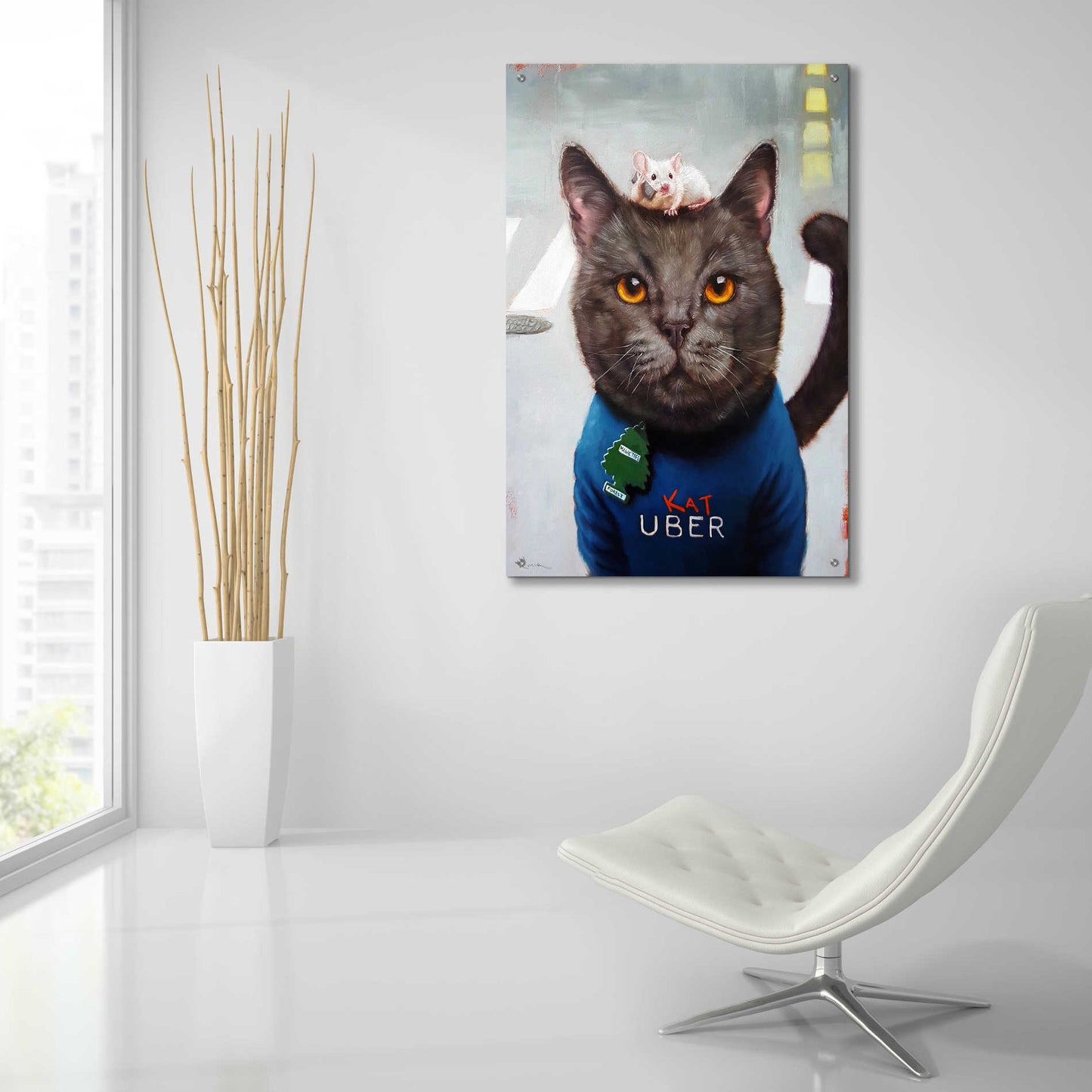 Epic Art 'Cat Uber' by Lucia Heffernan, Acrylic Glass Wall Art,24x36