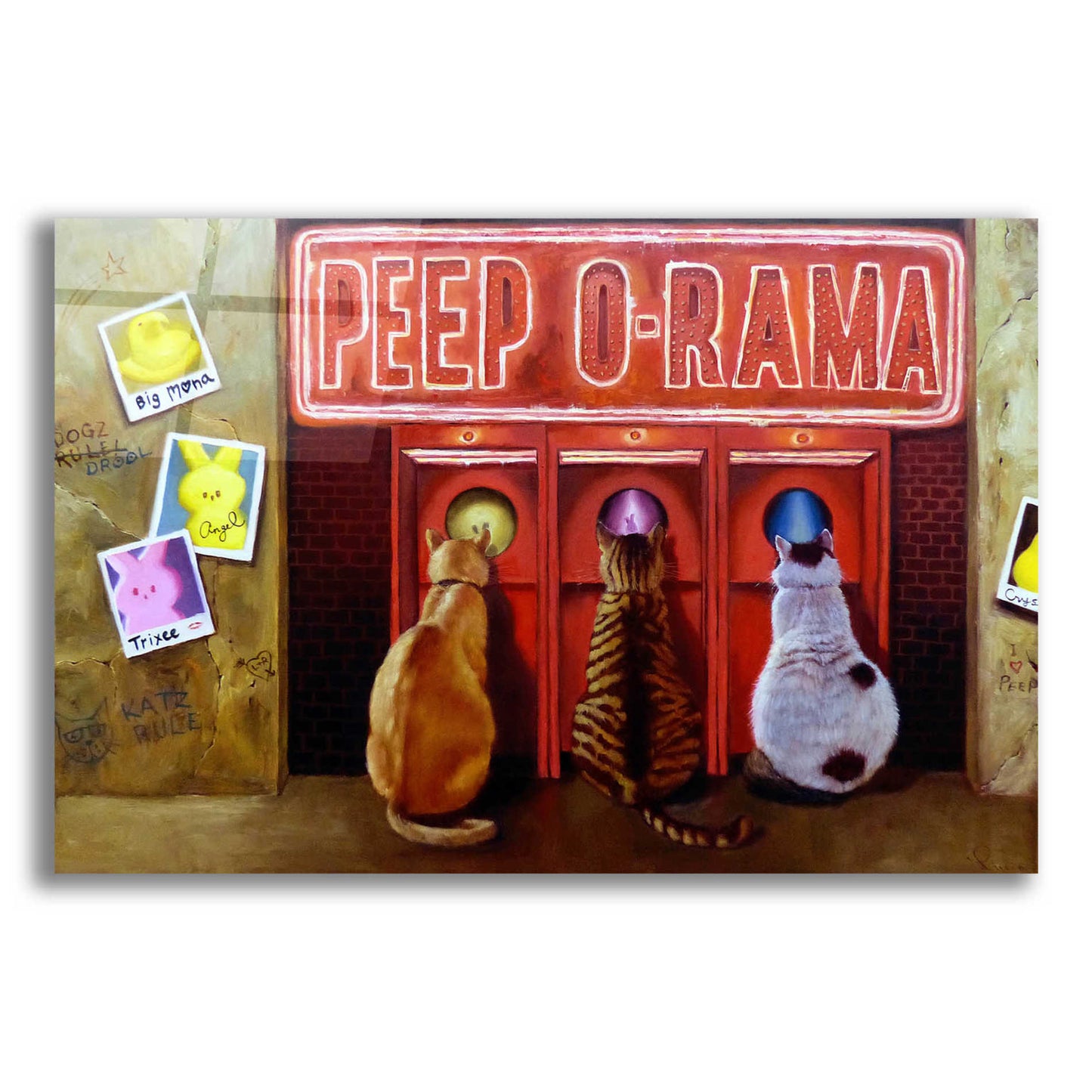 Epic Art 'Peepshow' by Lucia Heffernan, Acrylic Glass Wall Art,16x12
