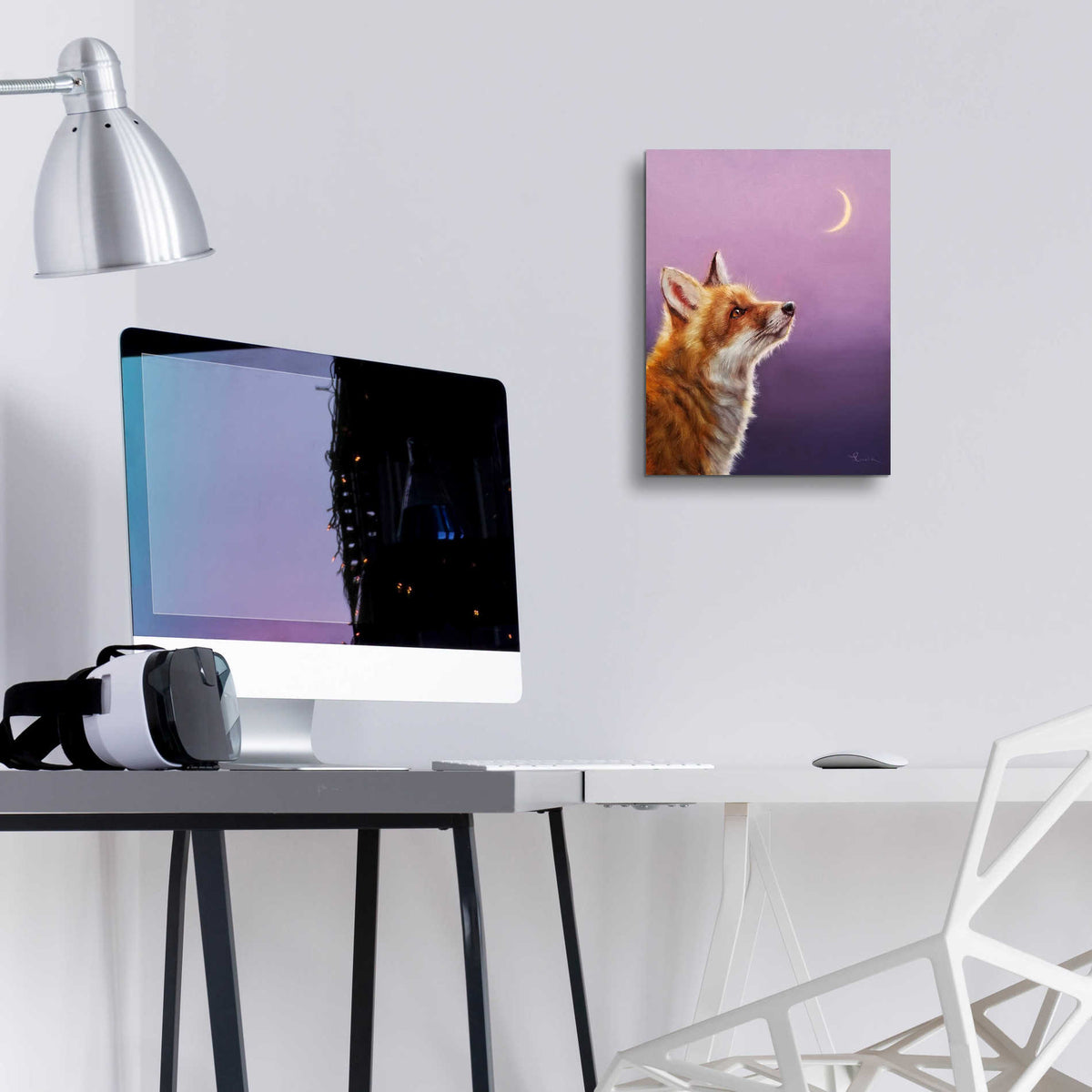 Epic Art 'Talking To The Moon' by Lucia Heffernan, Acrylic Glass Wall Art,12x16