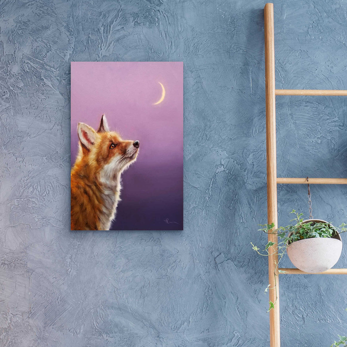 Epic Art 'Talking To The Moon' by Lucia Heffernan, Acrylic Glass Wall Art,16x24