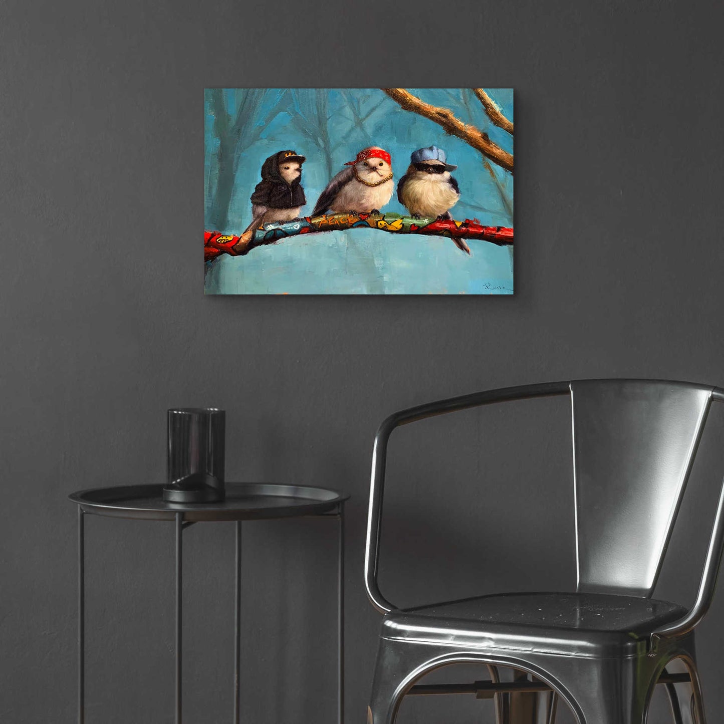 Epic Art 'Birdz In Da Hood' by Lucia Heffernan, Acrylic Glass Wall Art,24x16