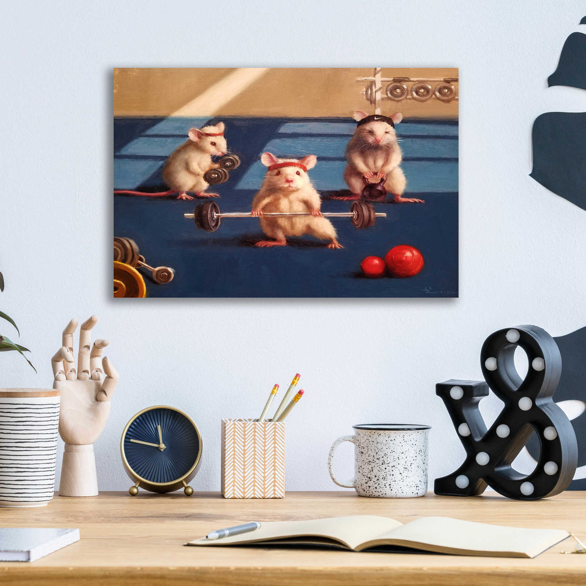 Epic Art 'Gym Rats' by Lucia Heffernan, Acrylic Glass Wall Art,16x12