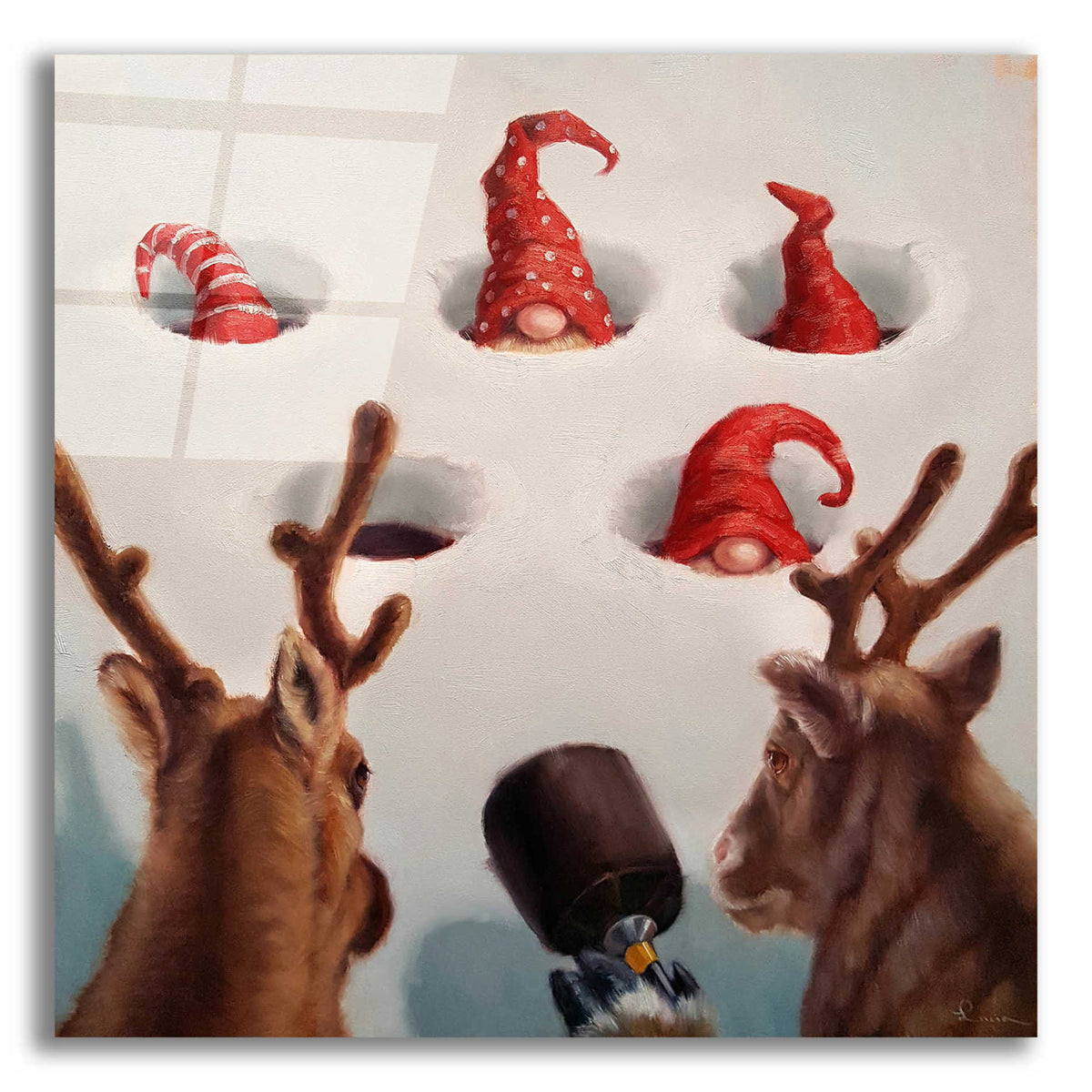 Epic Art 'Whack-An-Elf' by Lucia Heffernan, Acrylic Glass Wall Art