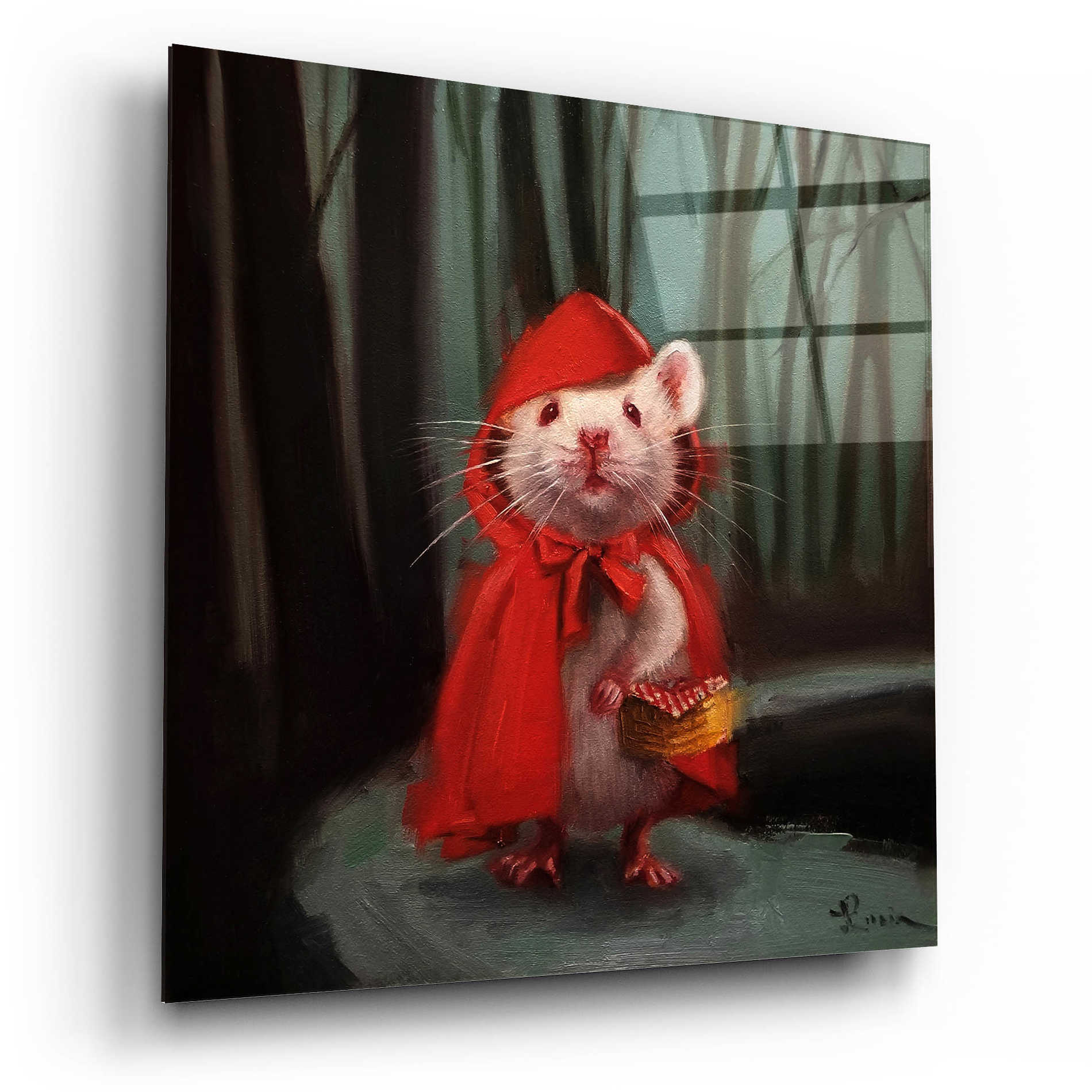 Epic Art 'Little Red' by Lucia Heffernan, Acrylic Glass Wall Art,12x12