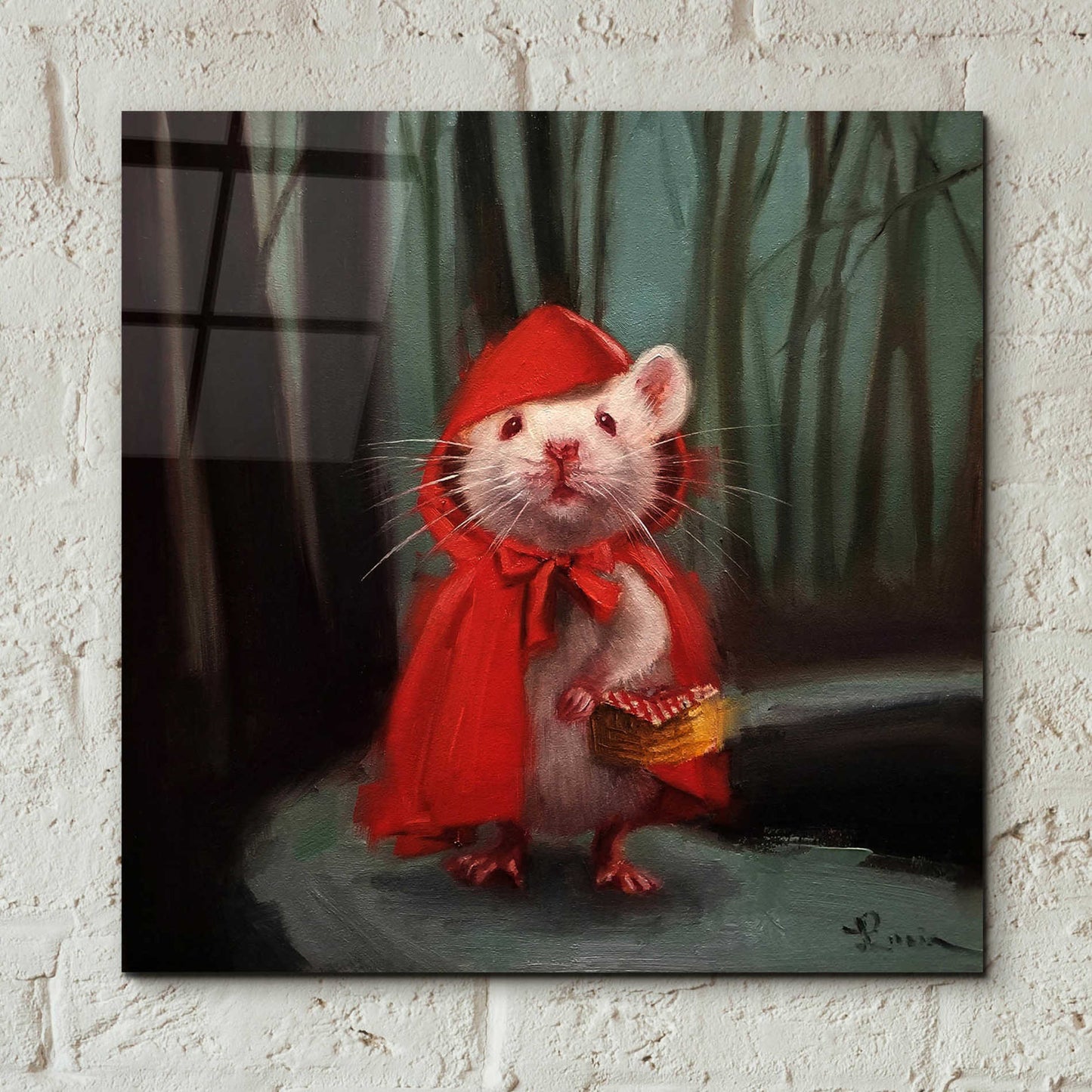 Epic Art 'Little Red' by Lucia Heffernan, Acrylic Glass Wall Art,12x12