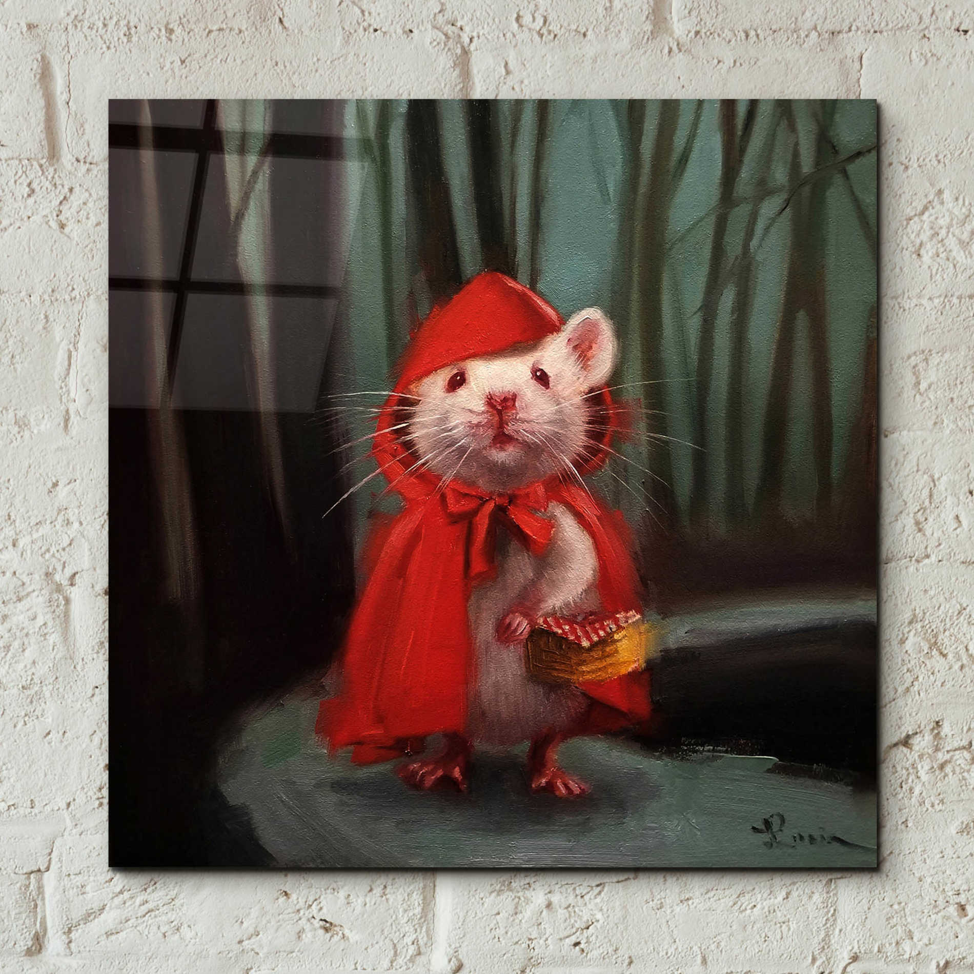 Epic Art 'Little Red' by Lucia Heffernan, Acrylic Glass Wall Art,12x12